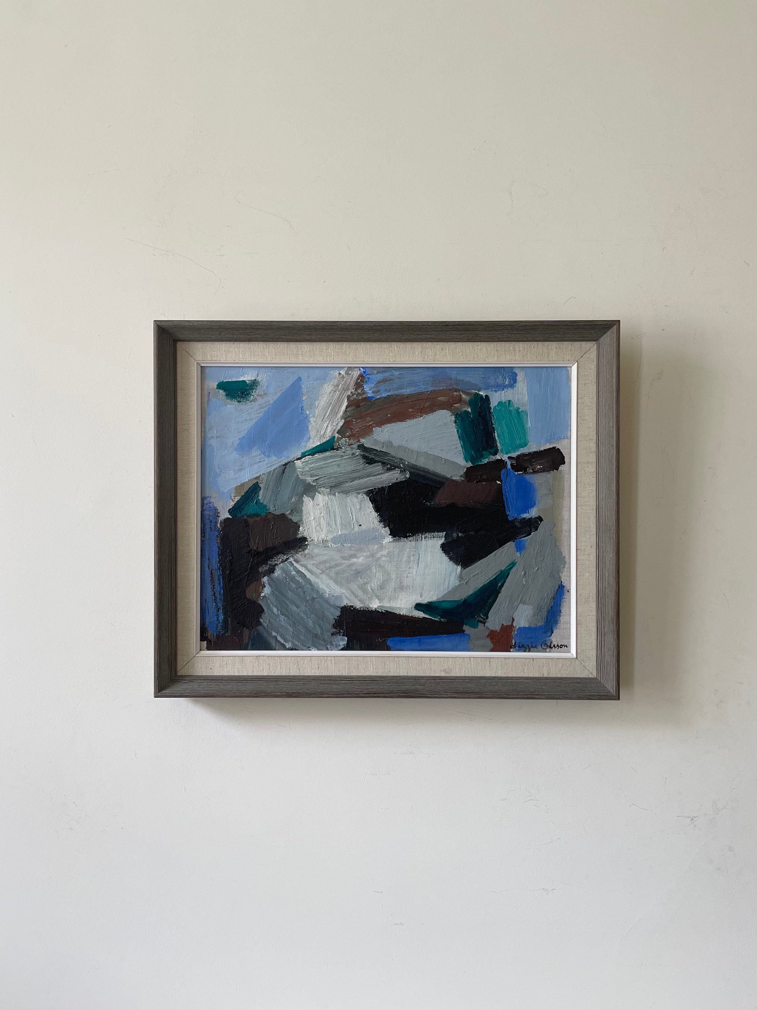 Abstract in Blue Oil Painting