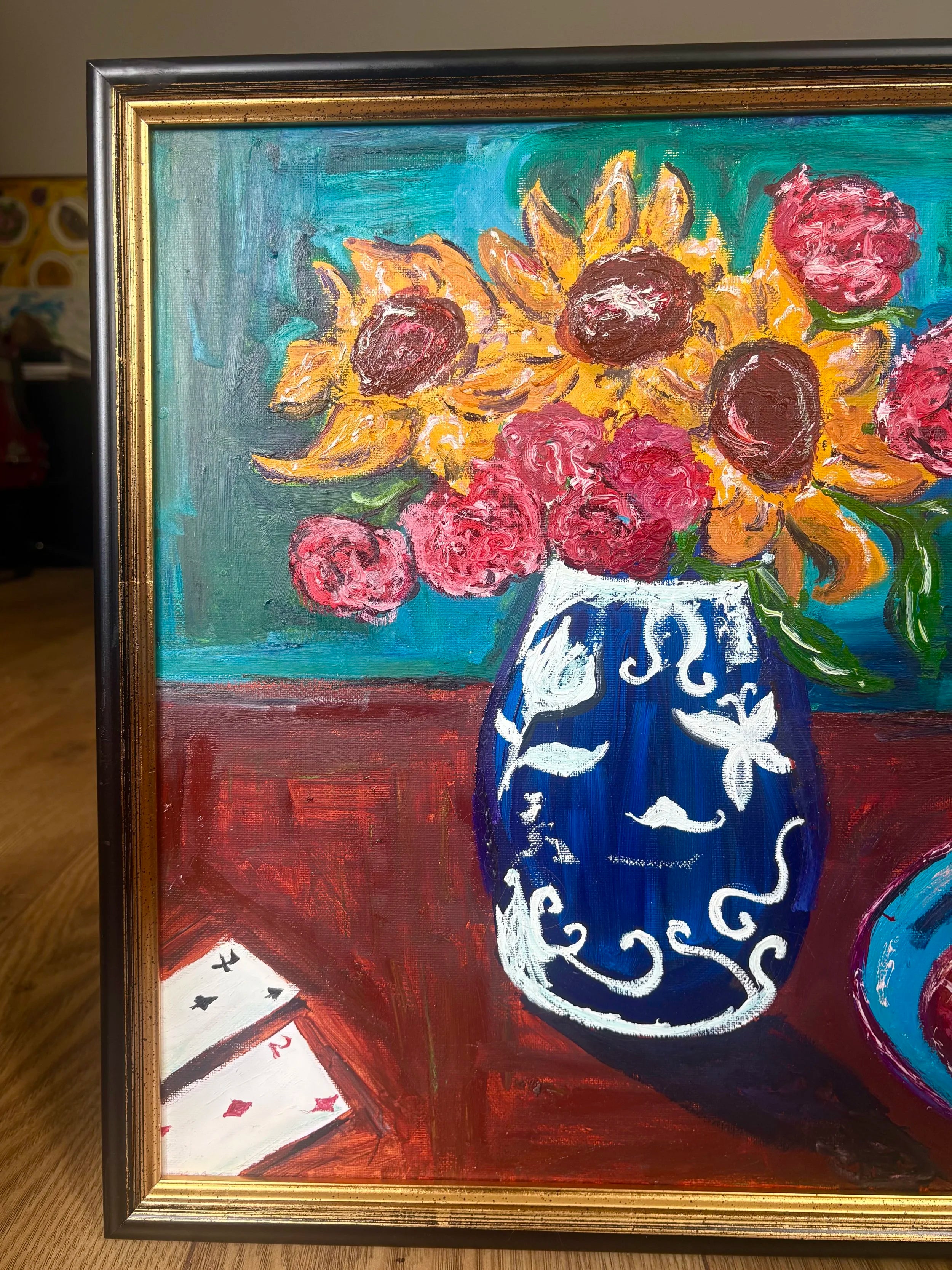 Sunflowers and solitaire
