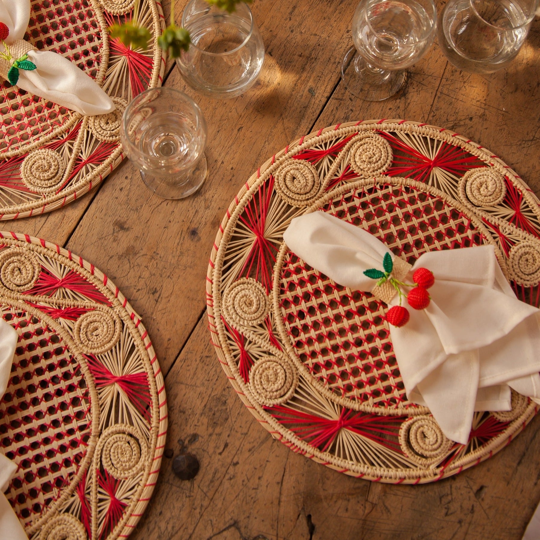 Palmito Cherry Napkin Rings (Set of 4)