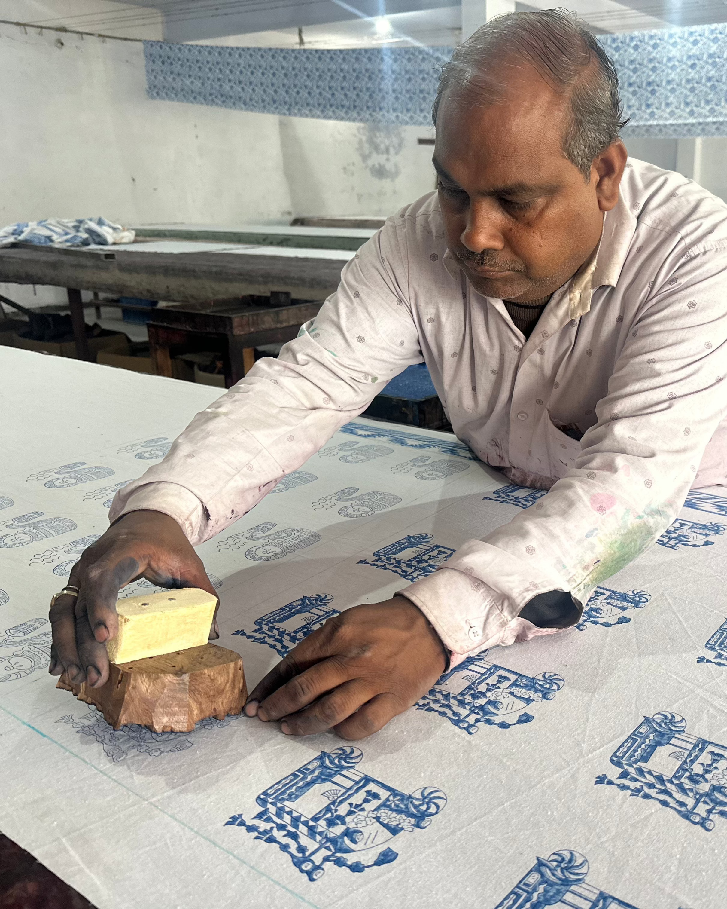 Indian Organic Cotton Tablecloth 'Crocodile'