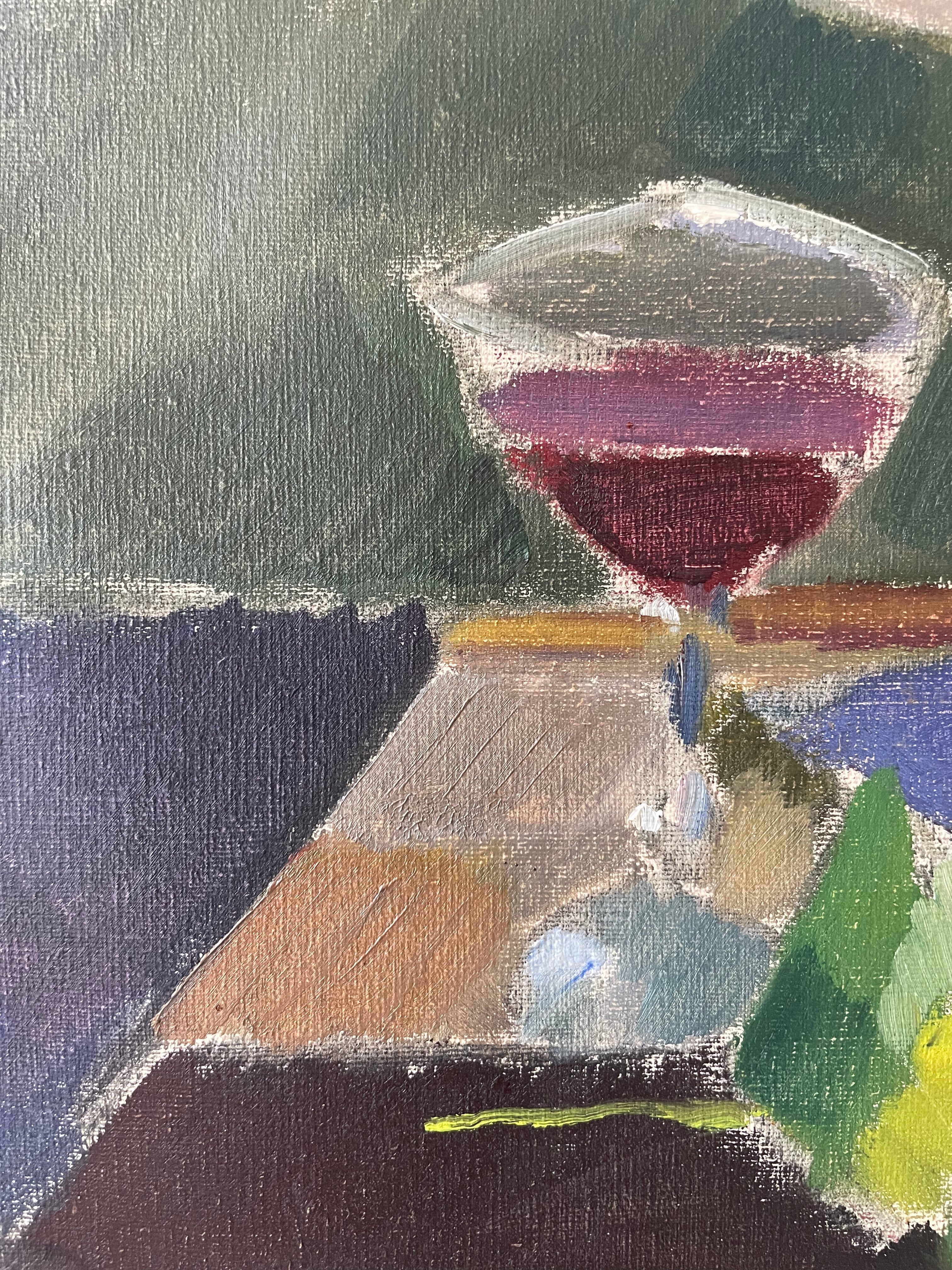 Still Life with Wine and Rose