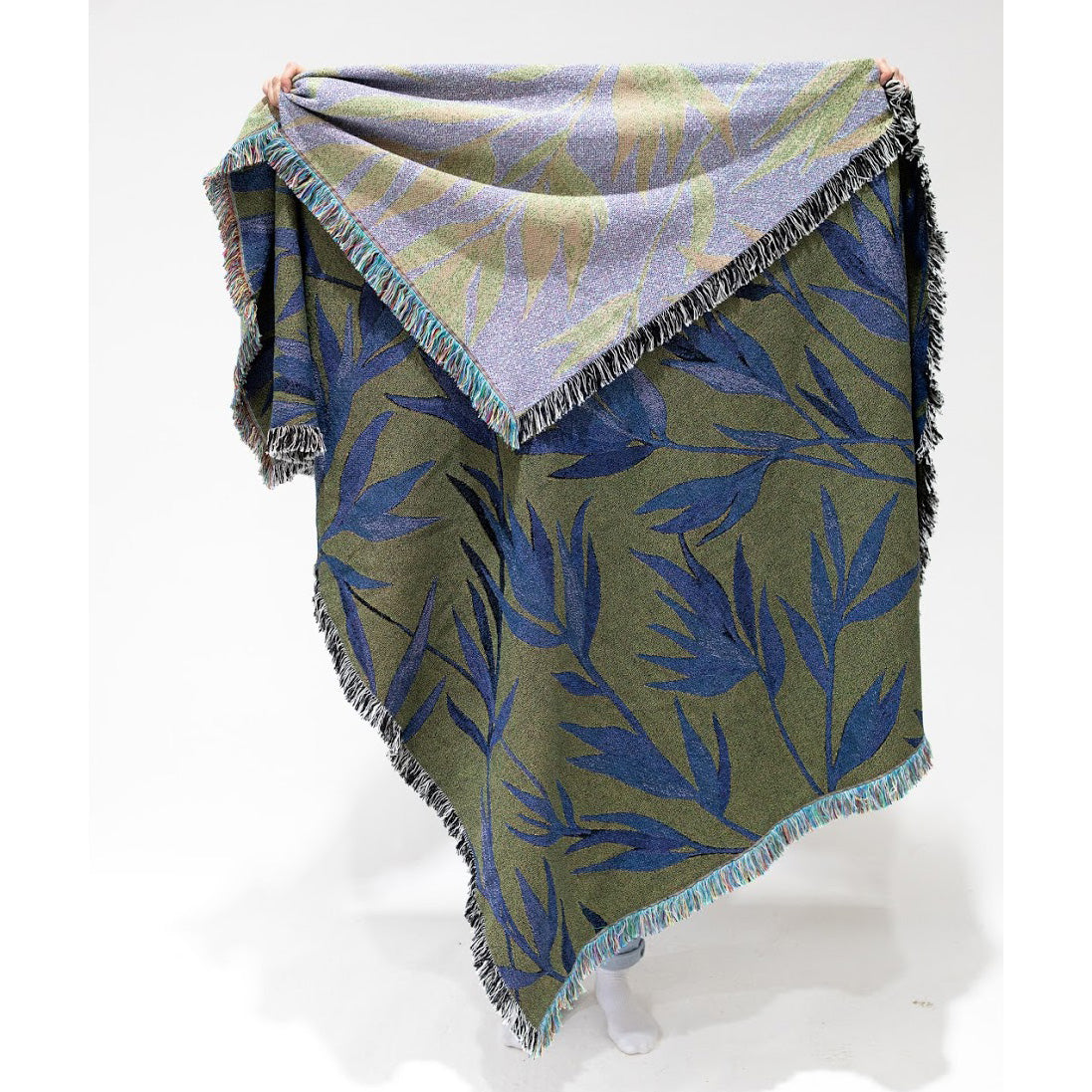 Growth Olive Green - Recycled Cotton Woven Throw
