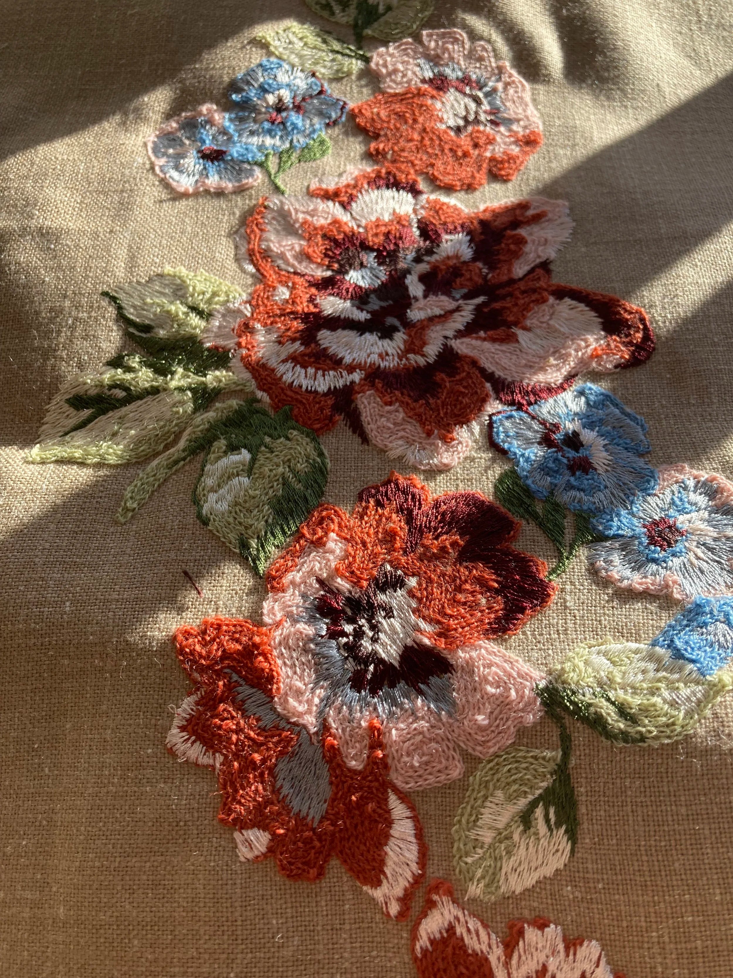 Rosa framed embroidered art canvas