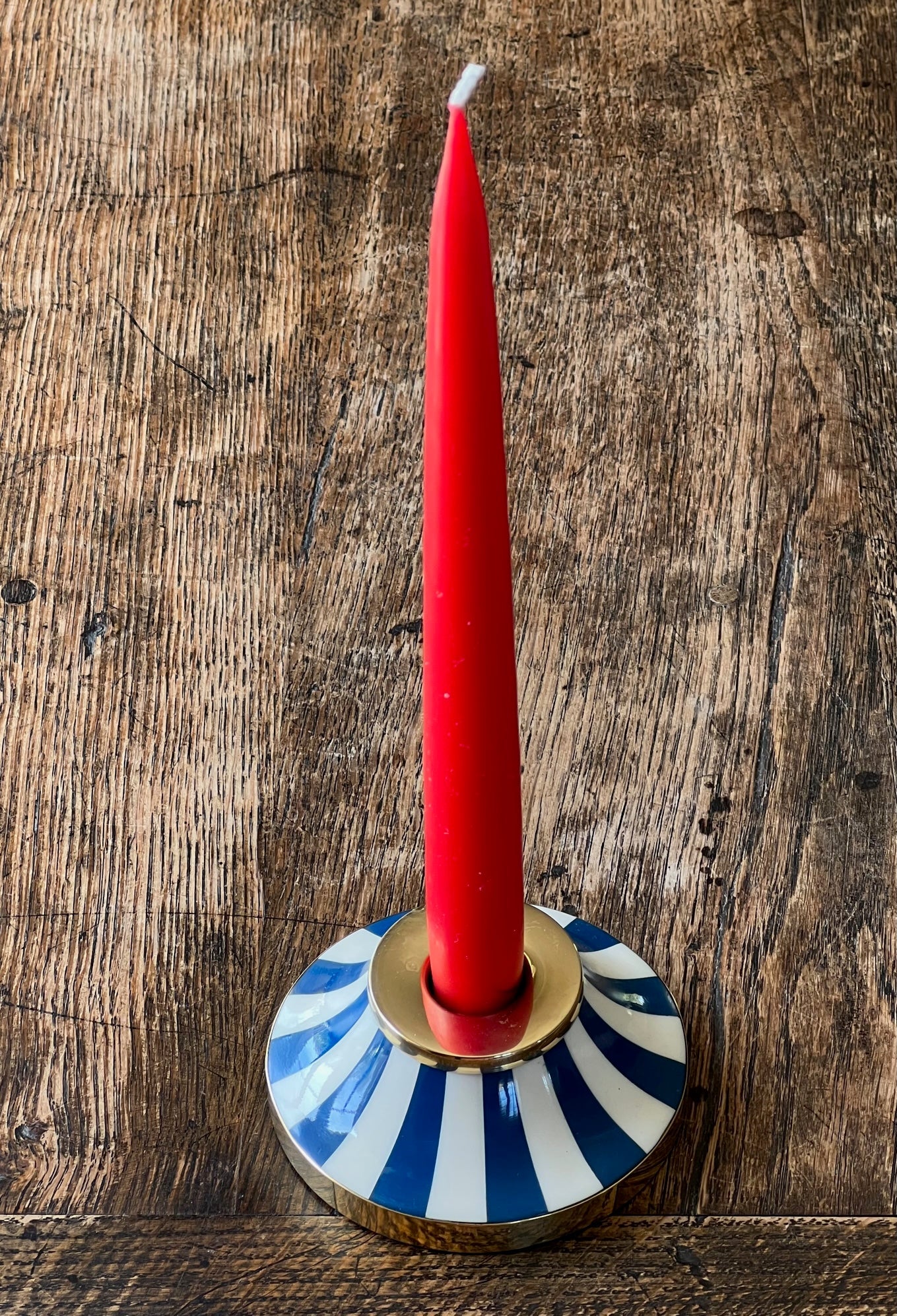 Circus Candleholder | Navy Blue | Striped