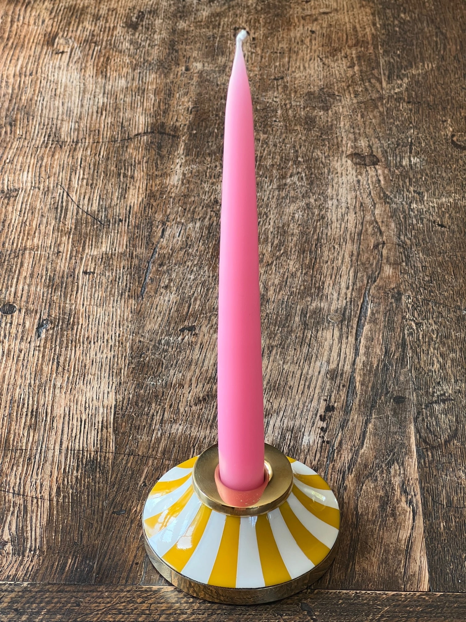 Circus Candleholder |  Yellow | Striped