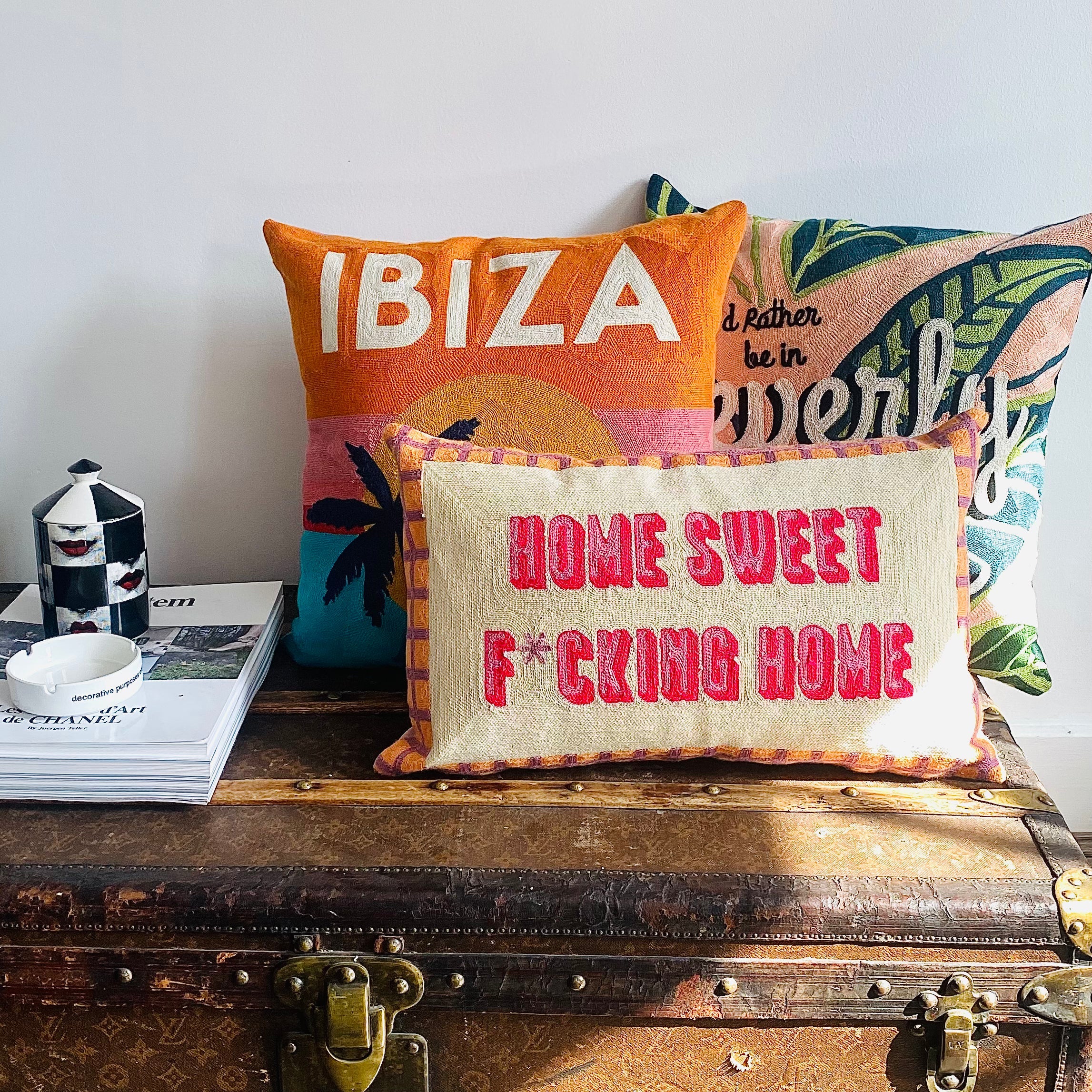 Home Sweet F*cking Home Needlepoint Cushion