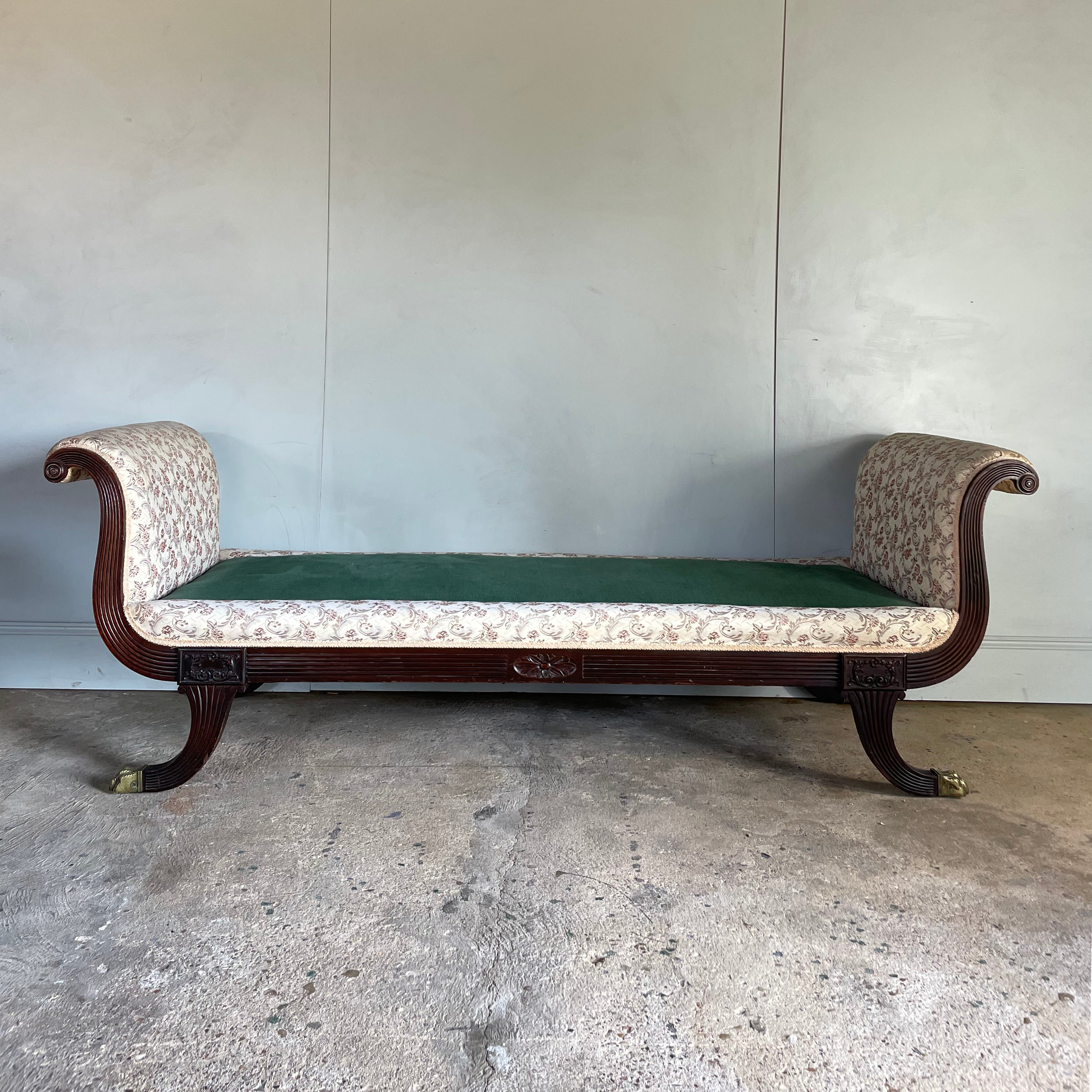 Regency Settee With Scroll Ends