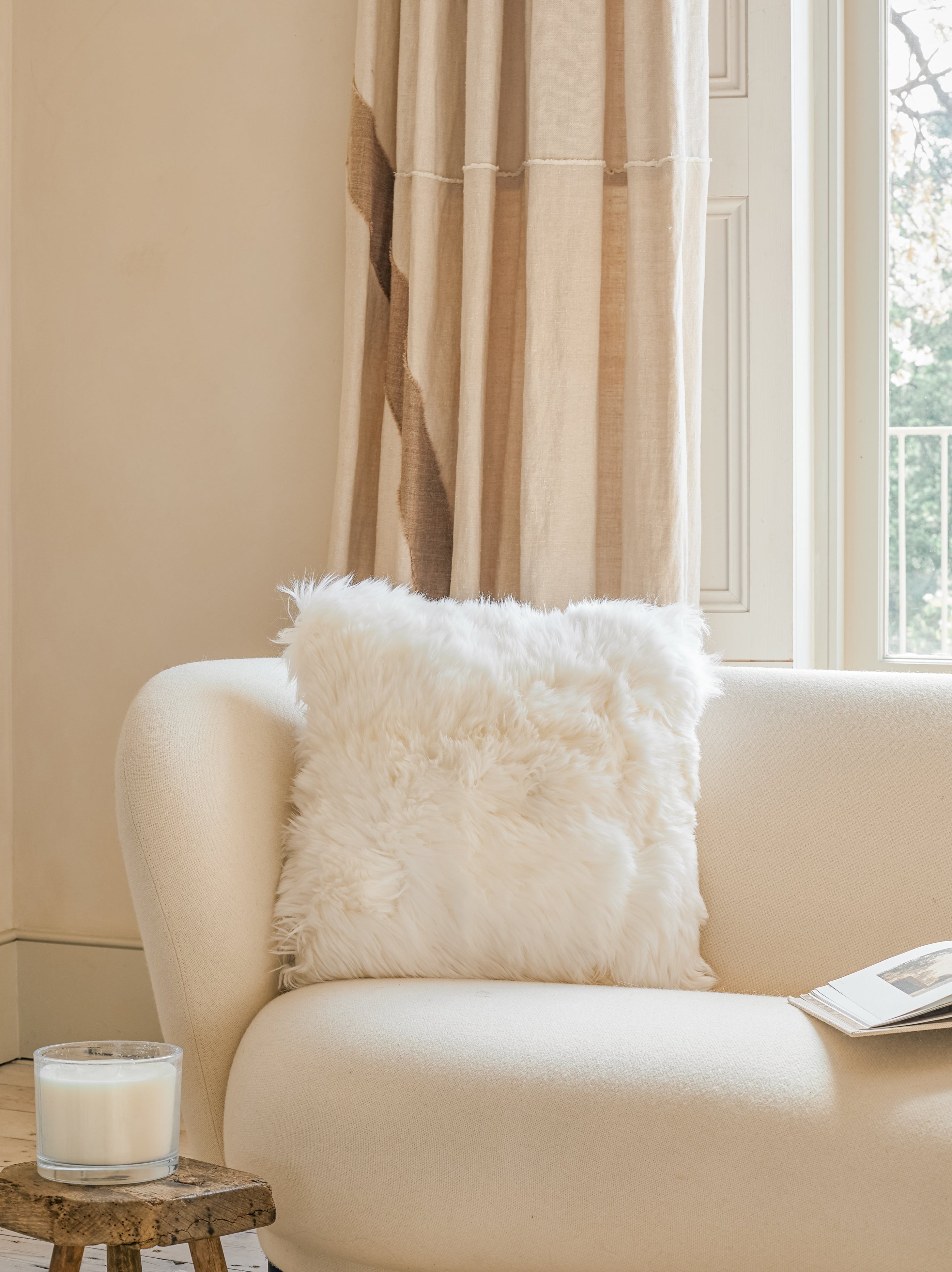Sheepskin Cushion - White