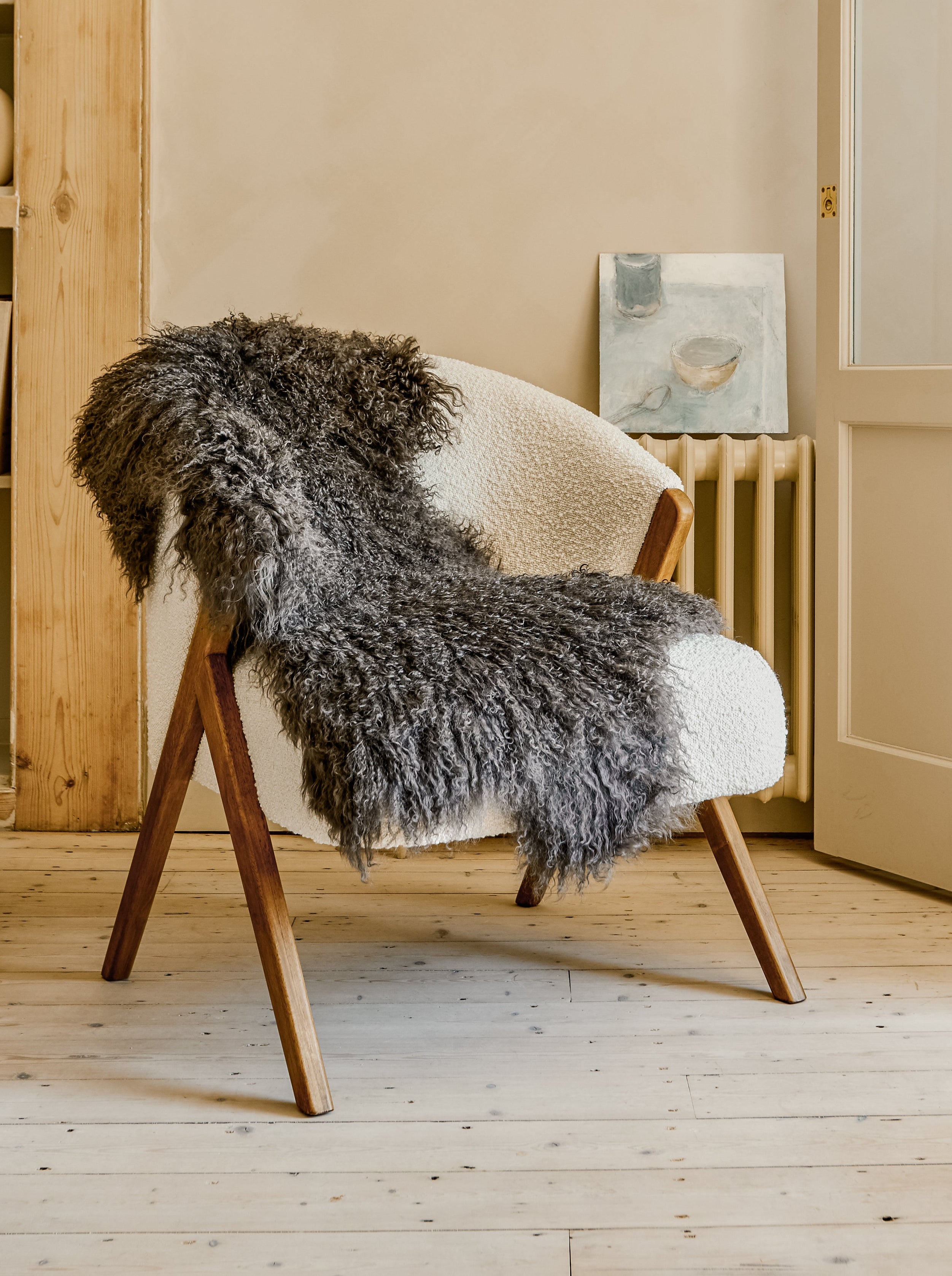 Tibetan Sheepskin Rug - Charcoal