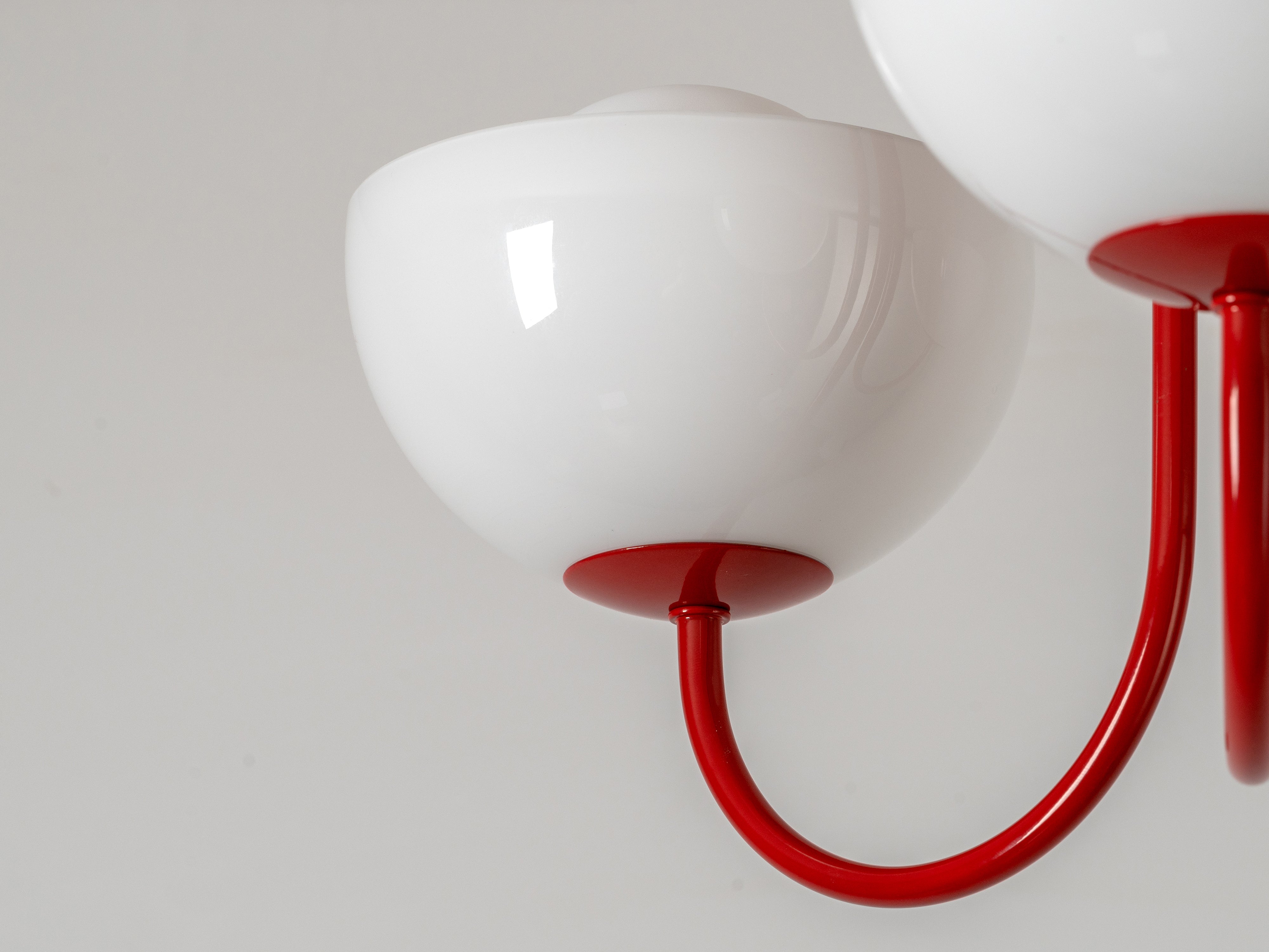 Jam red 3 light dome ceiling light