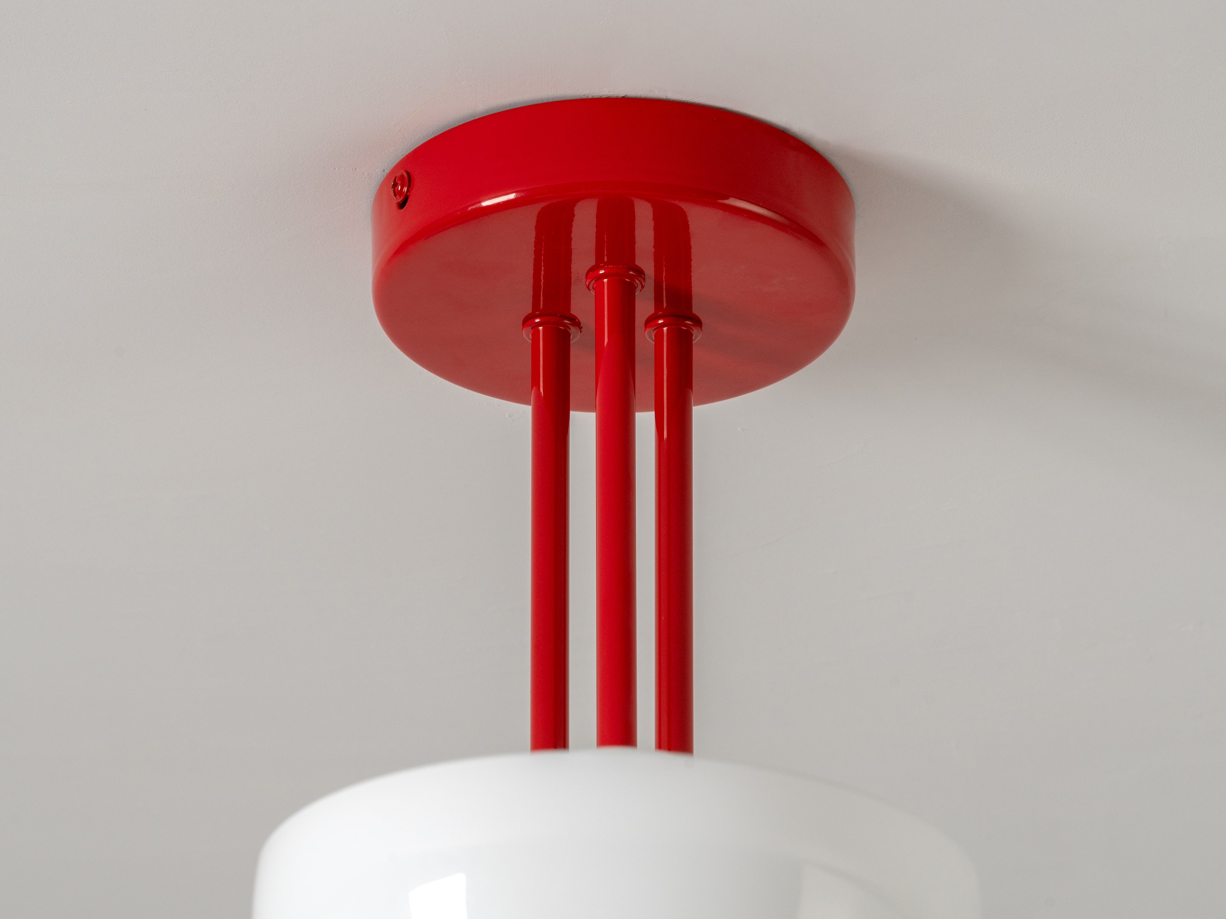 Jam red 3 light dome ceiling light