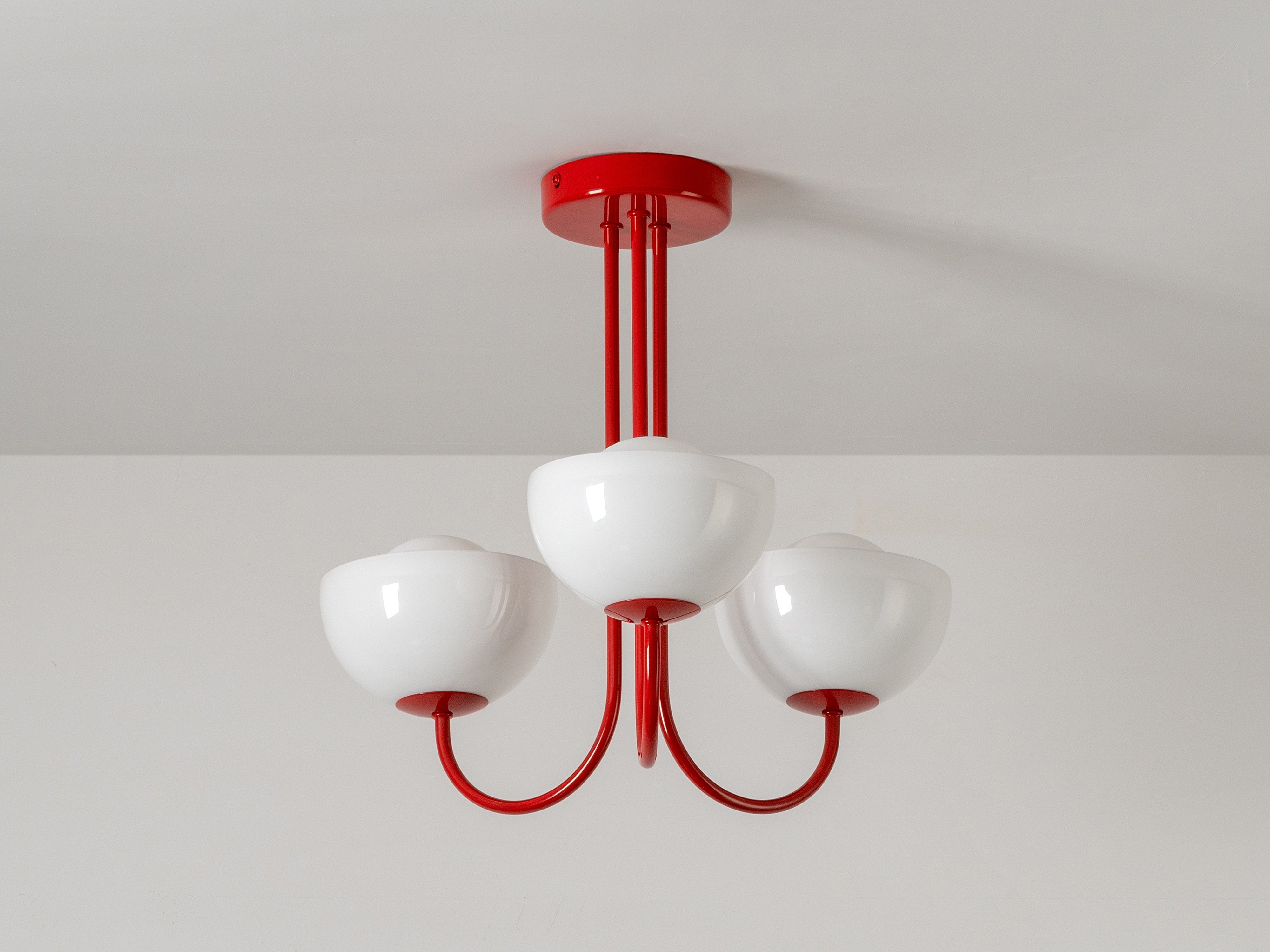 Jam red 3 light dome ceiling light