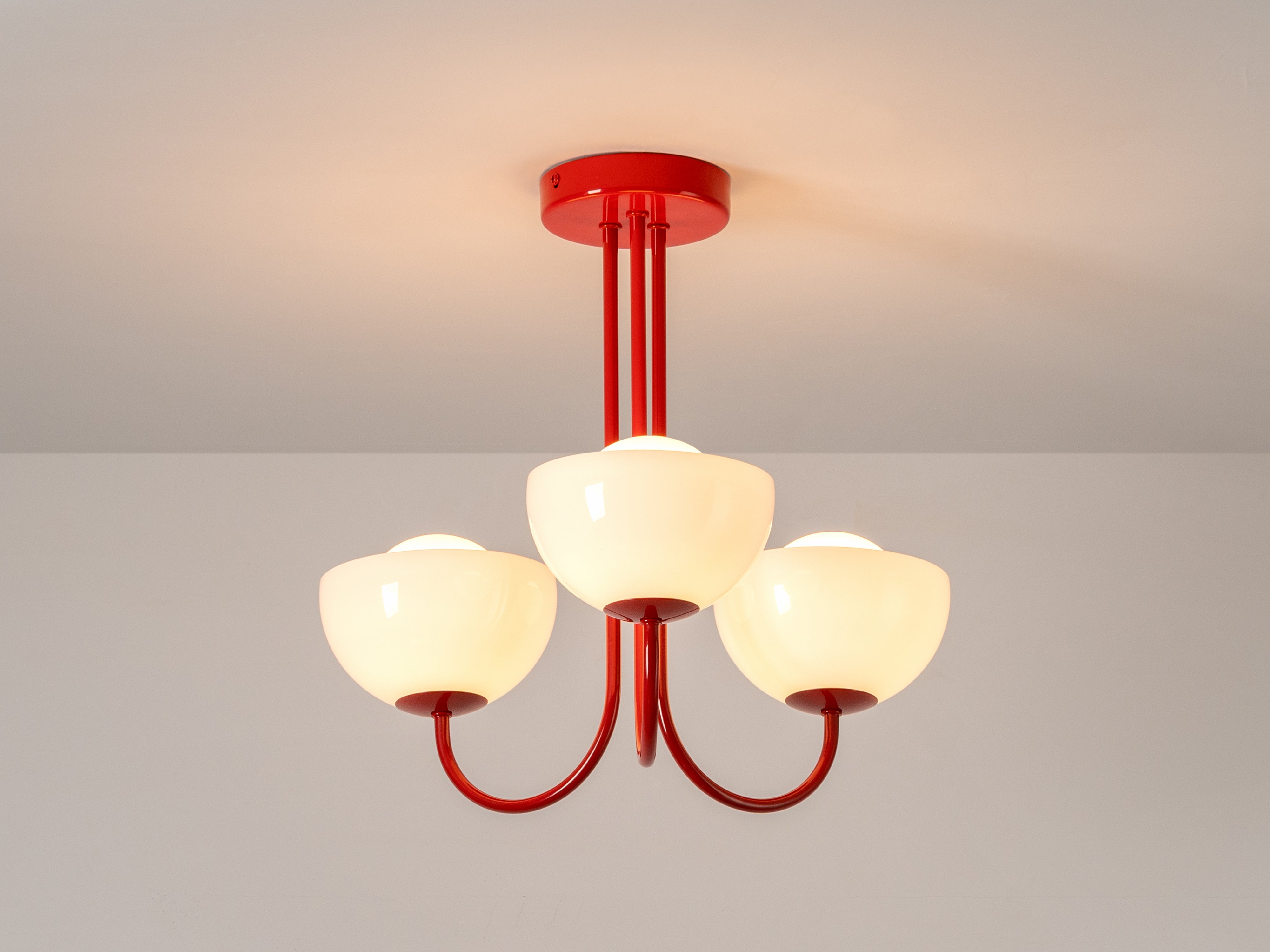 Jam red 3 light dome ceiling light