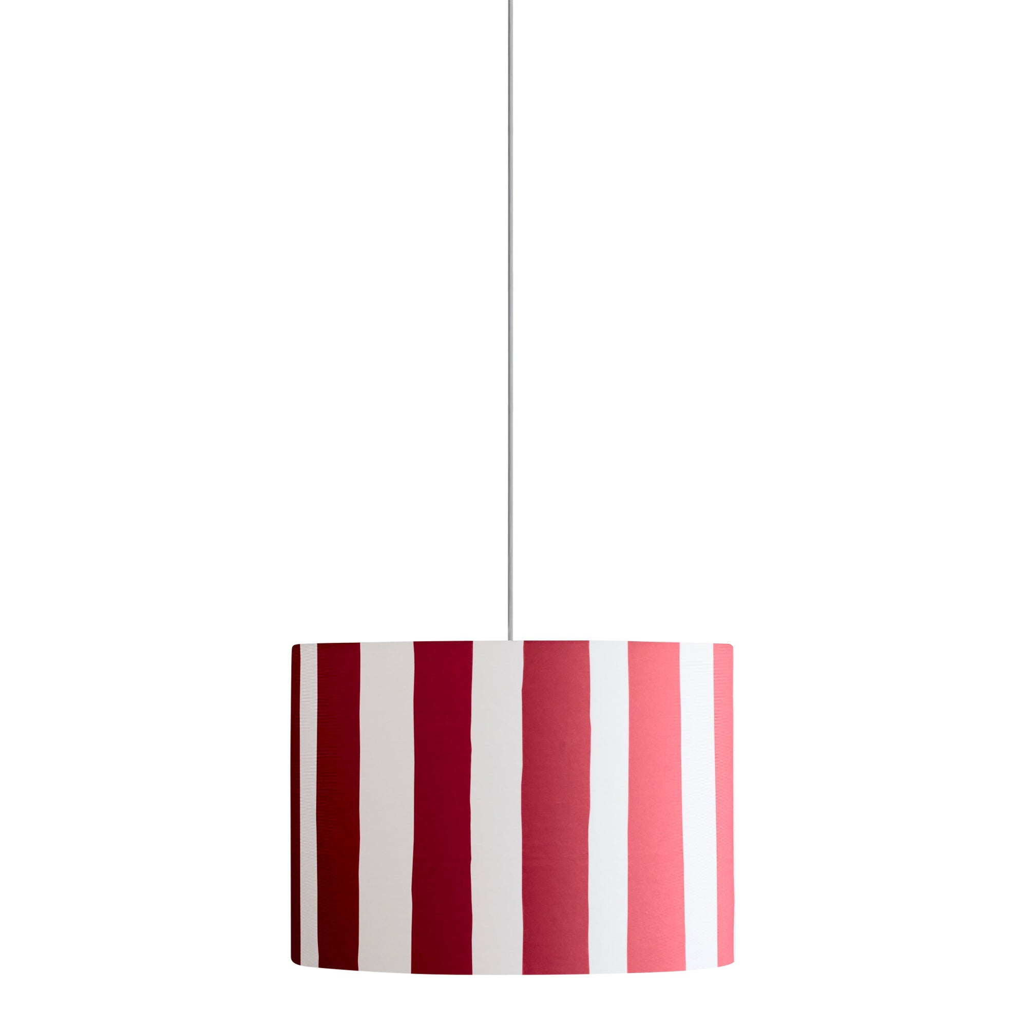 Jam red & white stripe printed shade