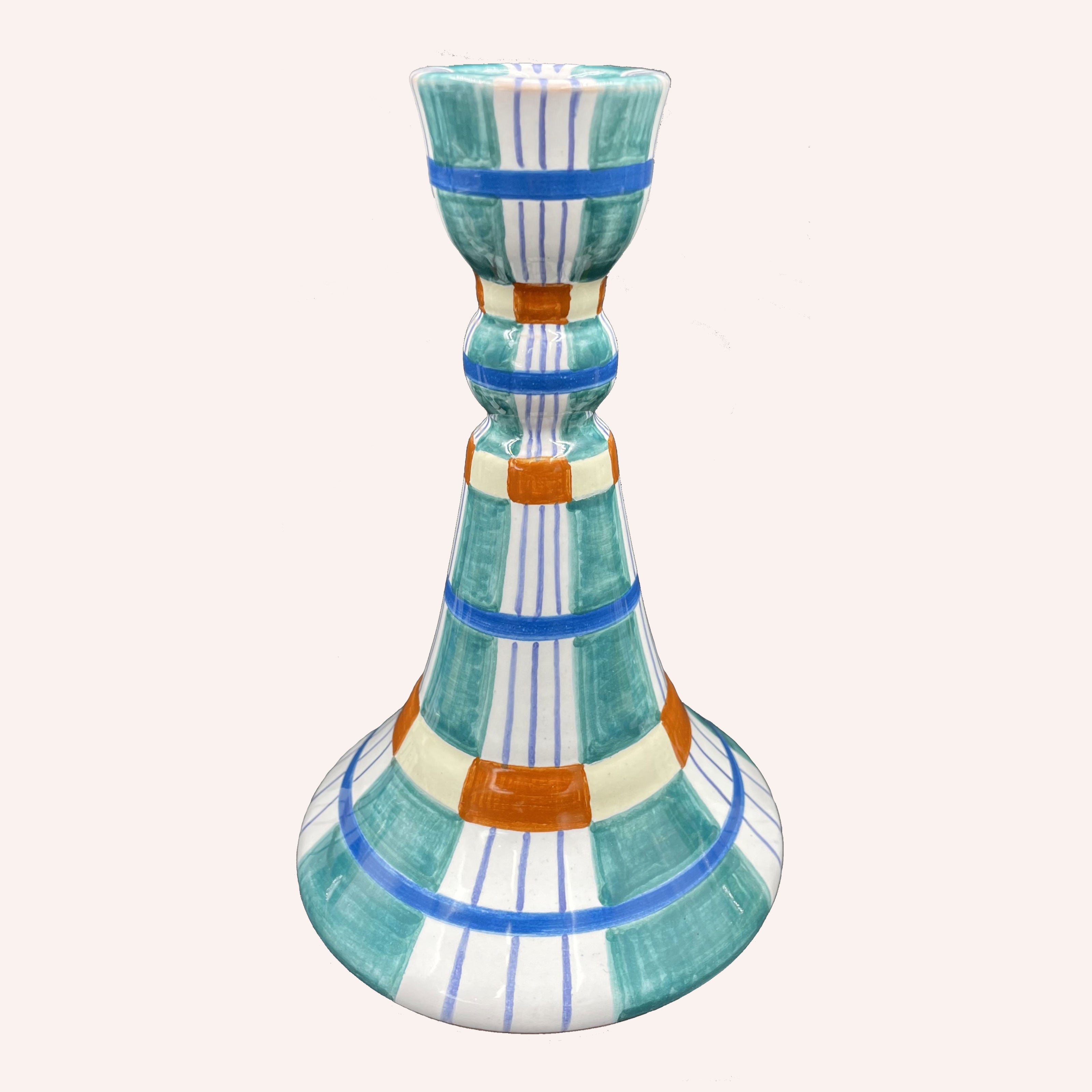 Kente Candlestick, Turquoise