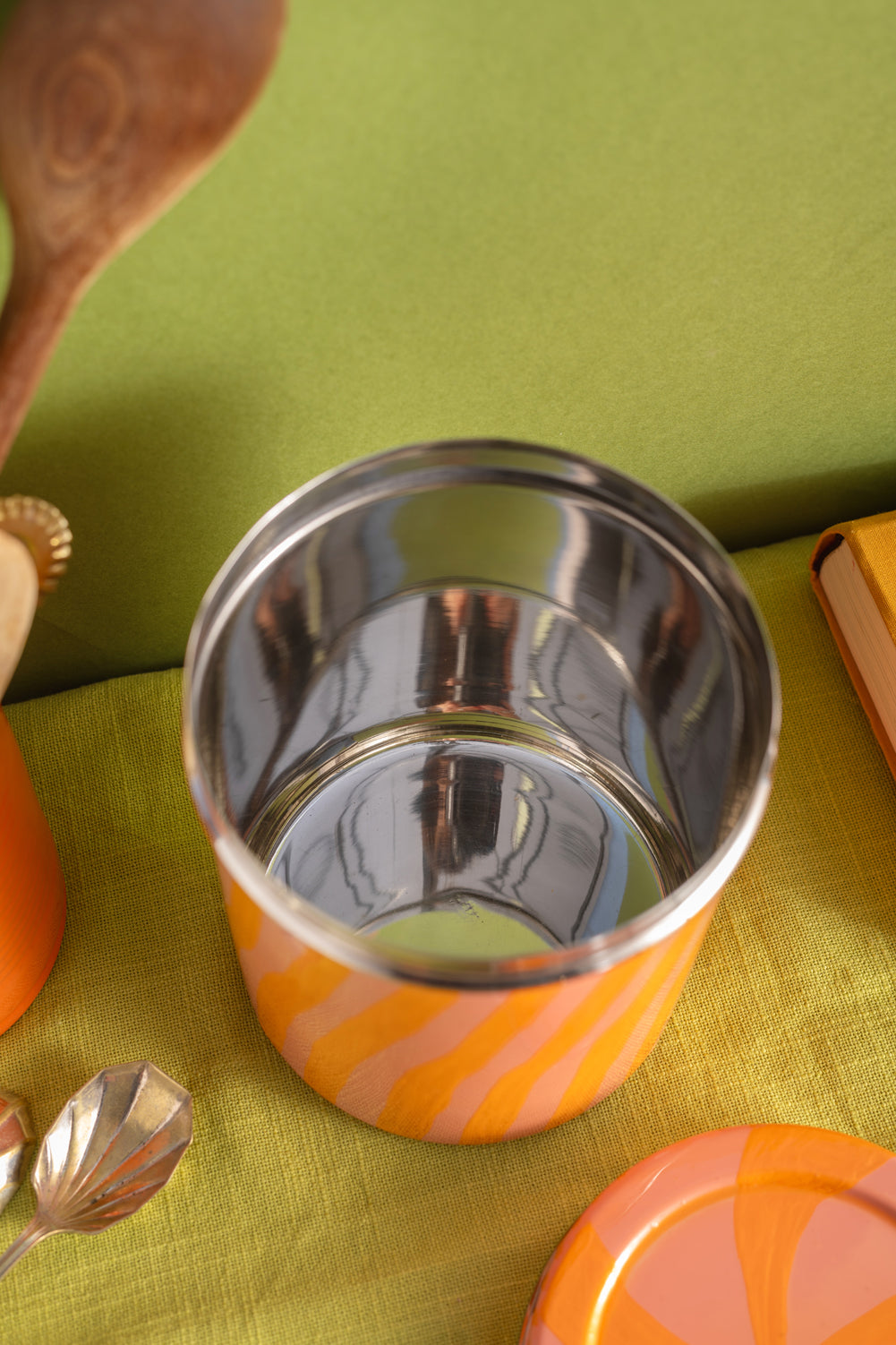 Pink & Orange Swirl Storage Tin