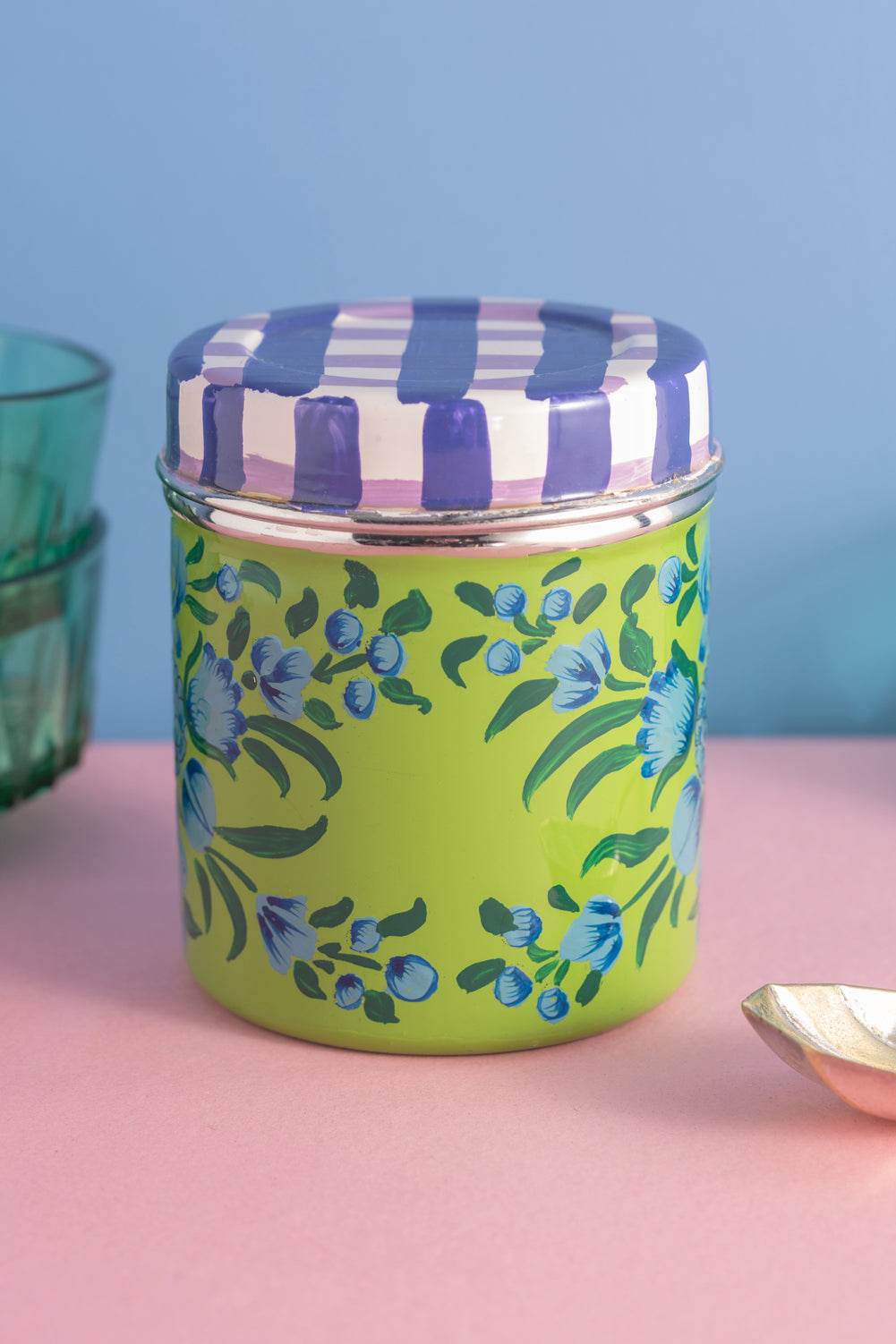 Blue Flower Meadow Spice Tin