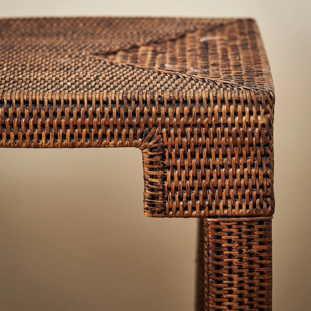 Katha Rattan Side Table | Brown