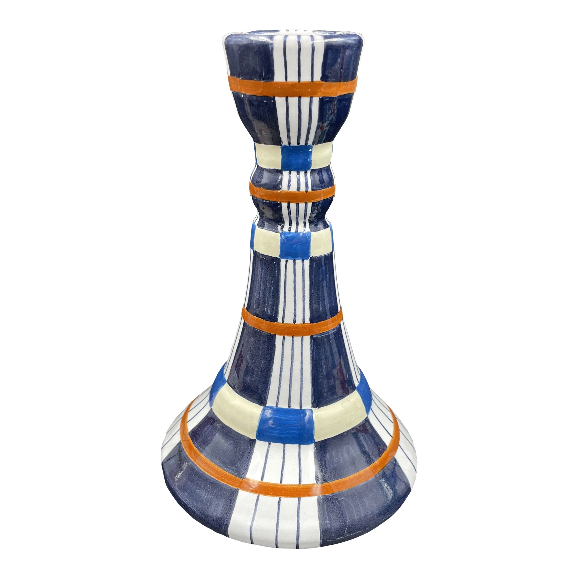 Kente Candlestick, Indigo