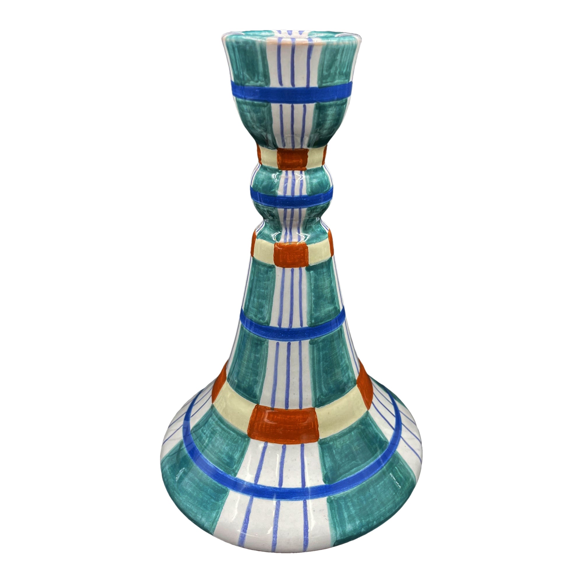 Kente Candlestick, Turquoise