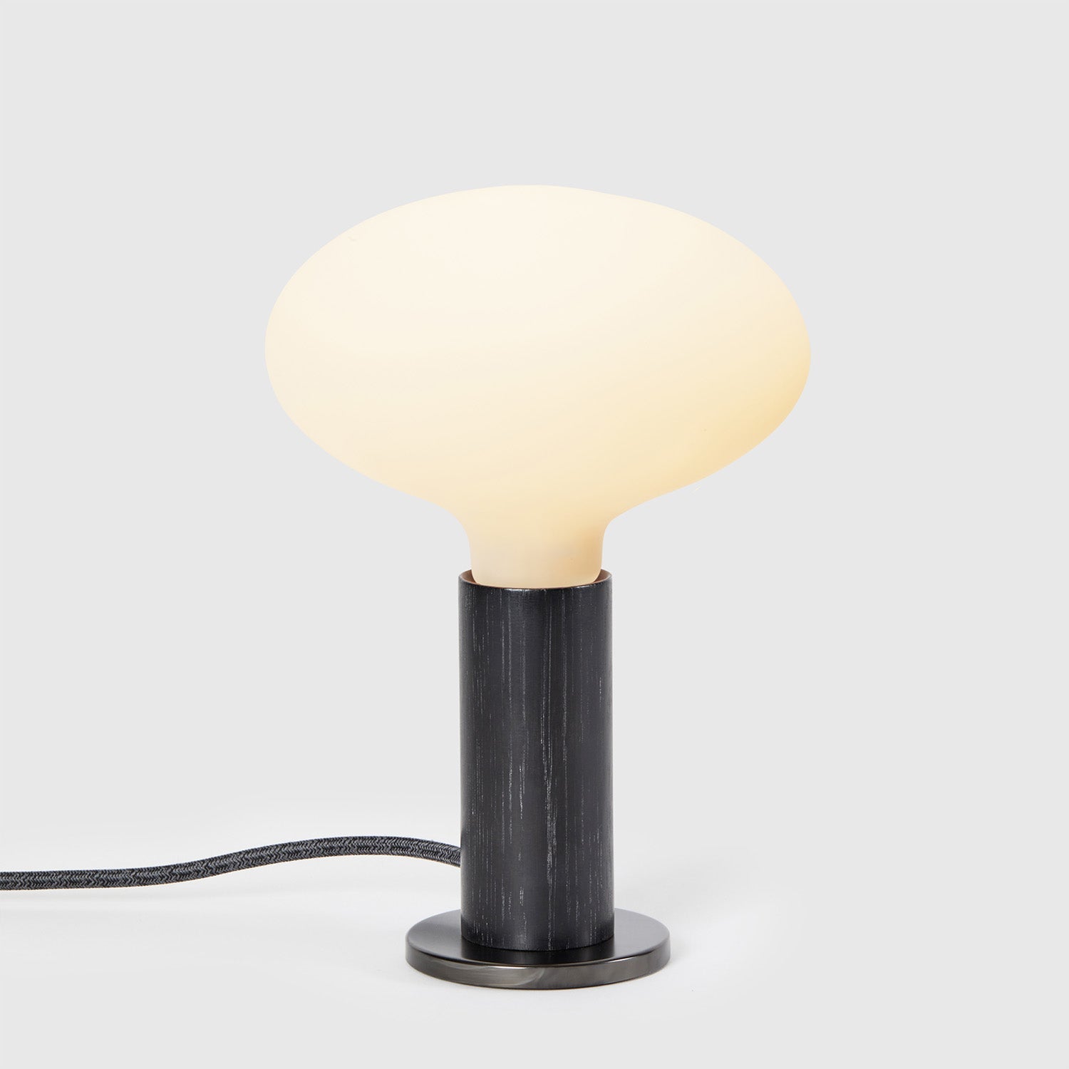 Knuckle Table Lamp in Blackened Oak + Oval Dim-to-Warm