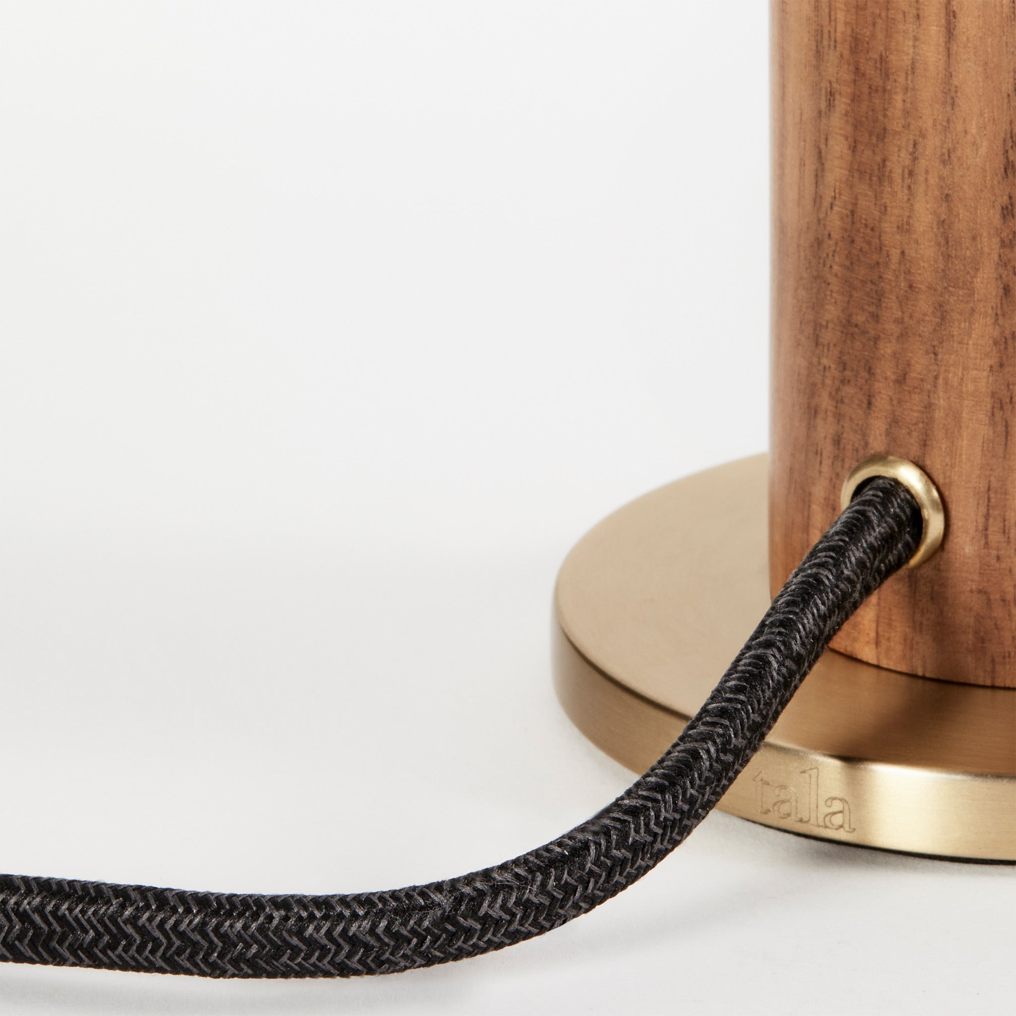 Knuckle Table Lamp in Walnut + Oval Dim to Warm