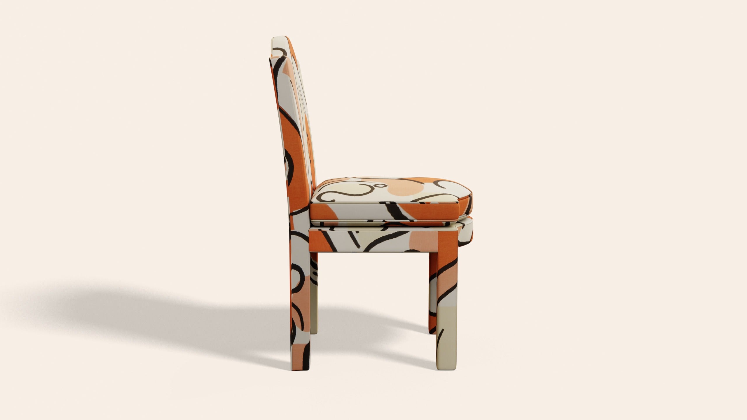 Pair of Leo Dining Chairs, Tangerine