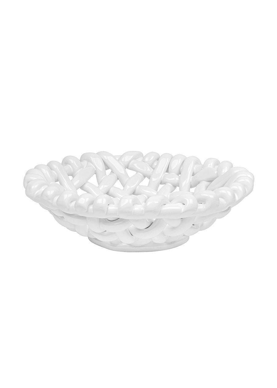 White Basketweave Bowl | Small