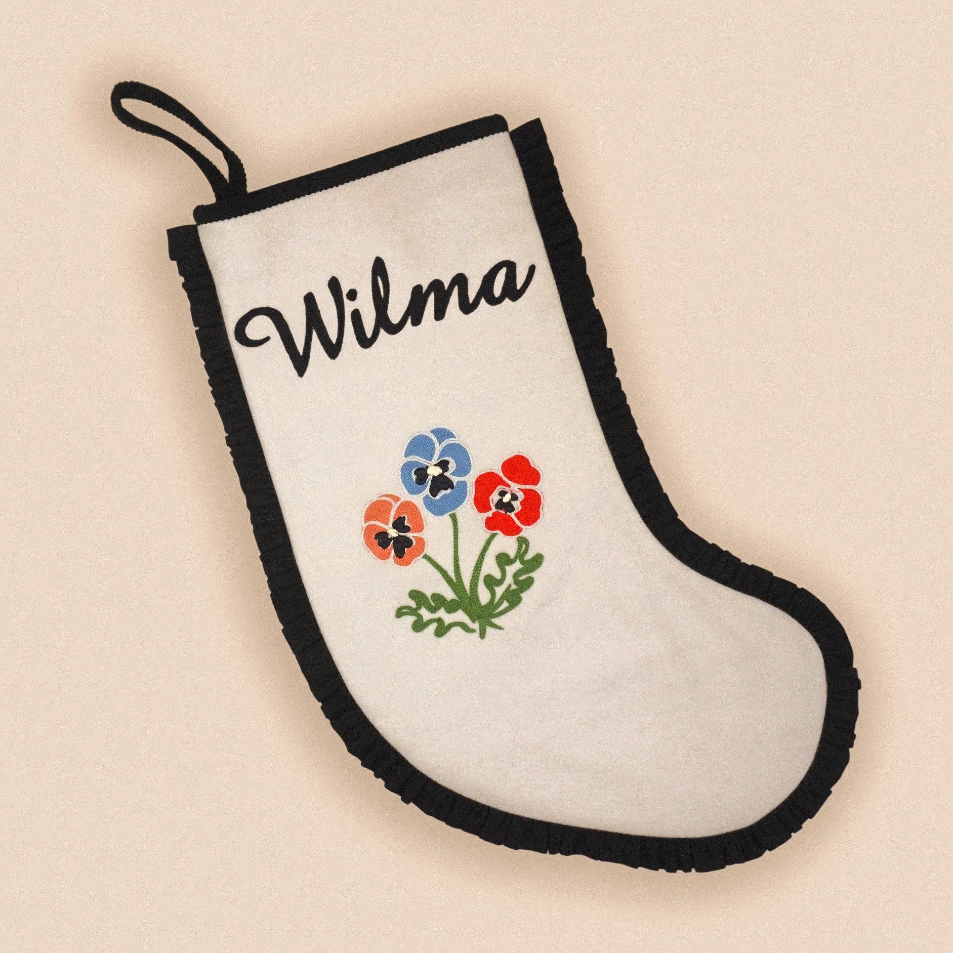 Winter Pansy Christmas Stocking