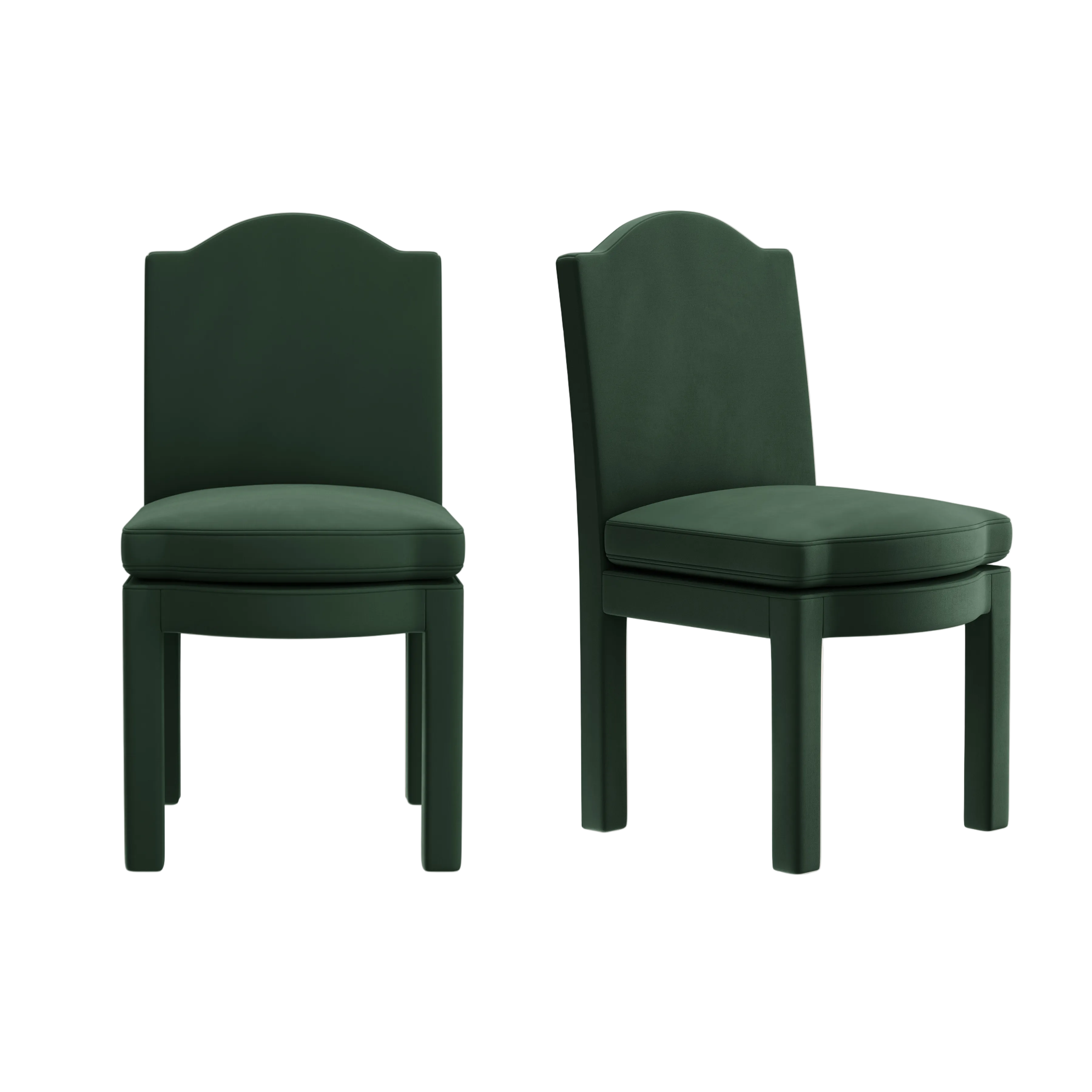 Pair of Leo Dining Chairs, Olive Linen