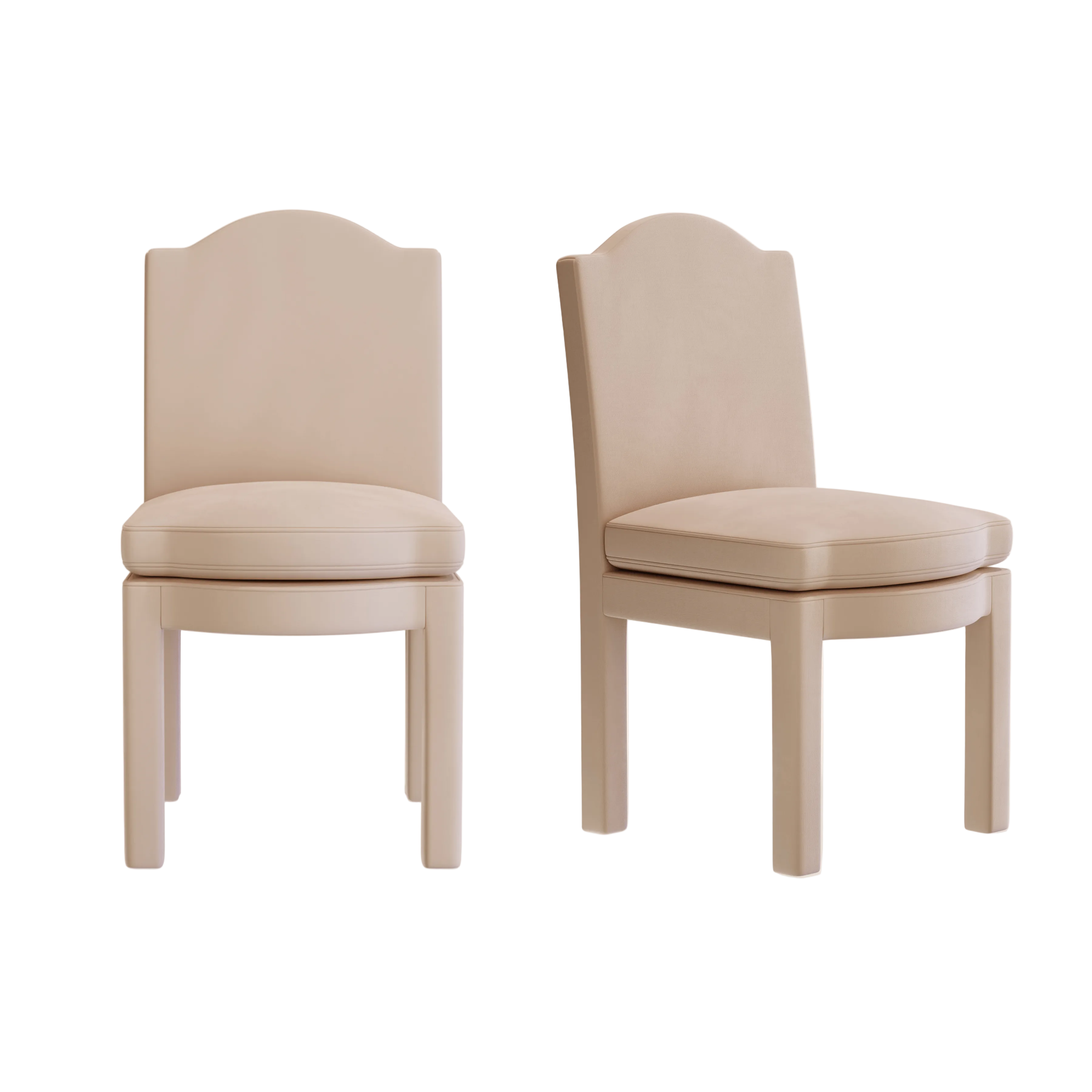 Pair of Leo Dining Chairs, Rose Linen