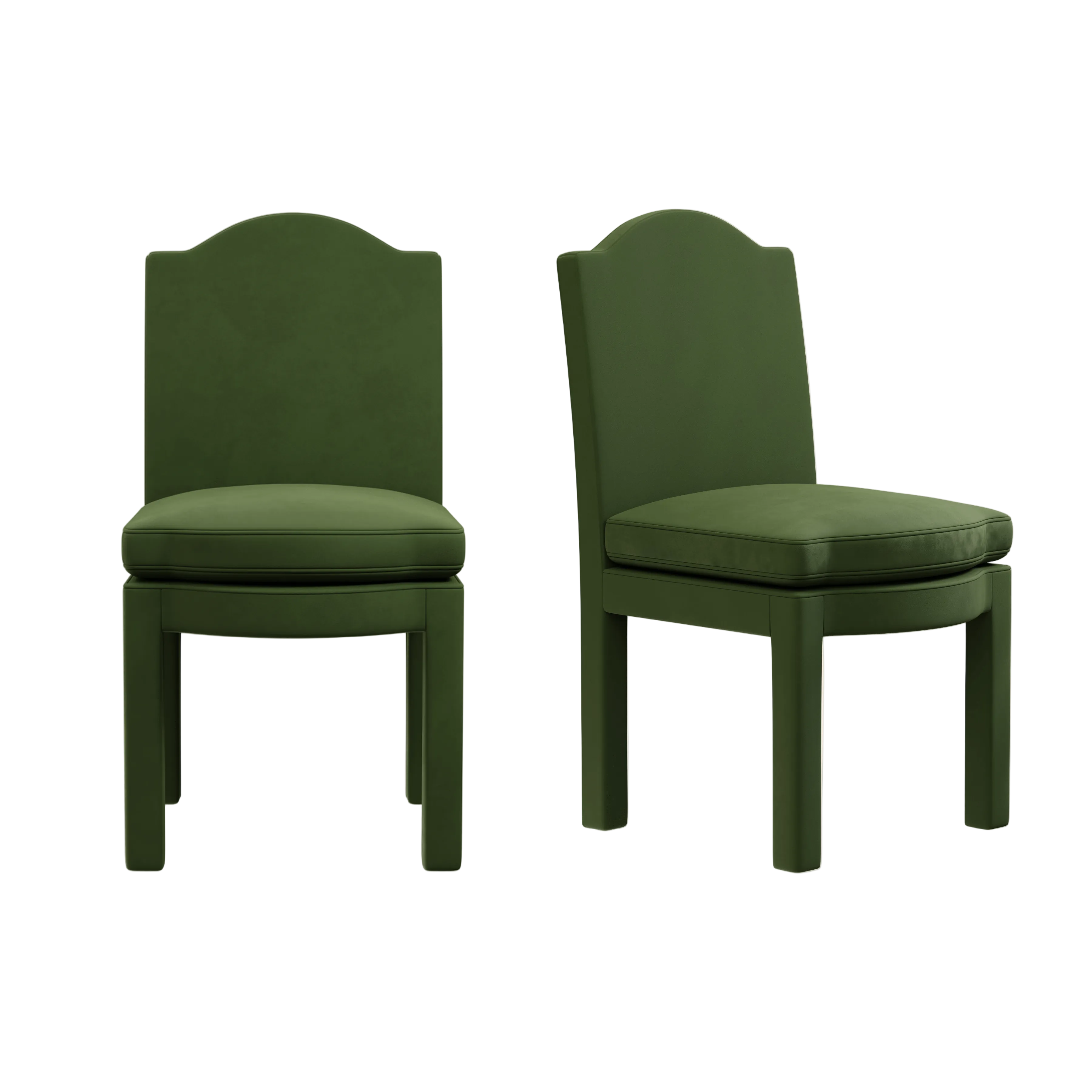 Pair of Leo Dining Chairs, Zucchini Velvet