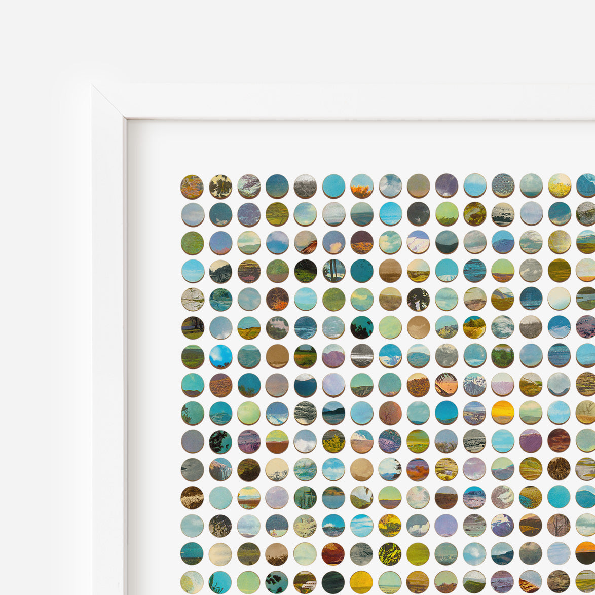 Four Hundred Winter Landscape Dots Collage Print