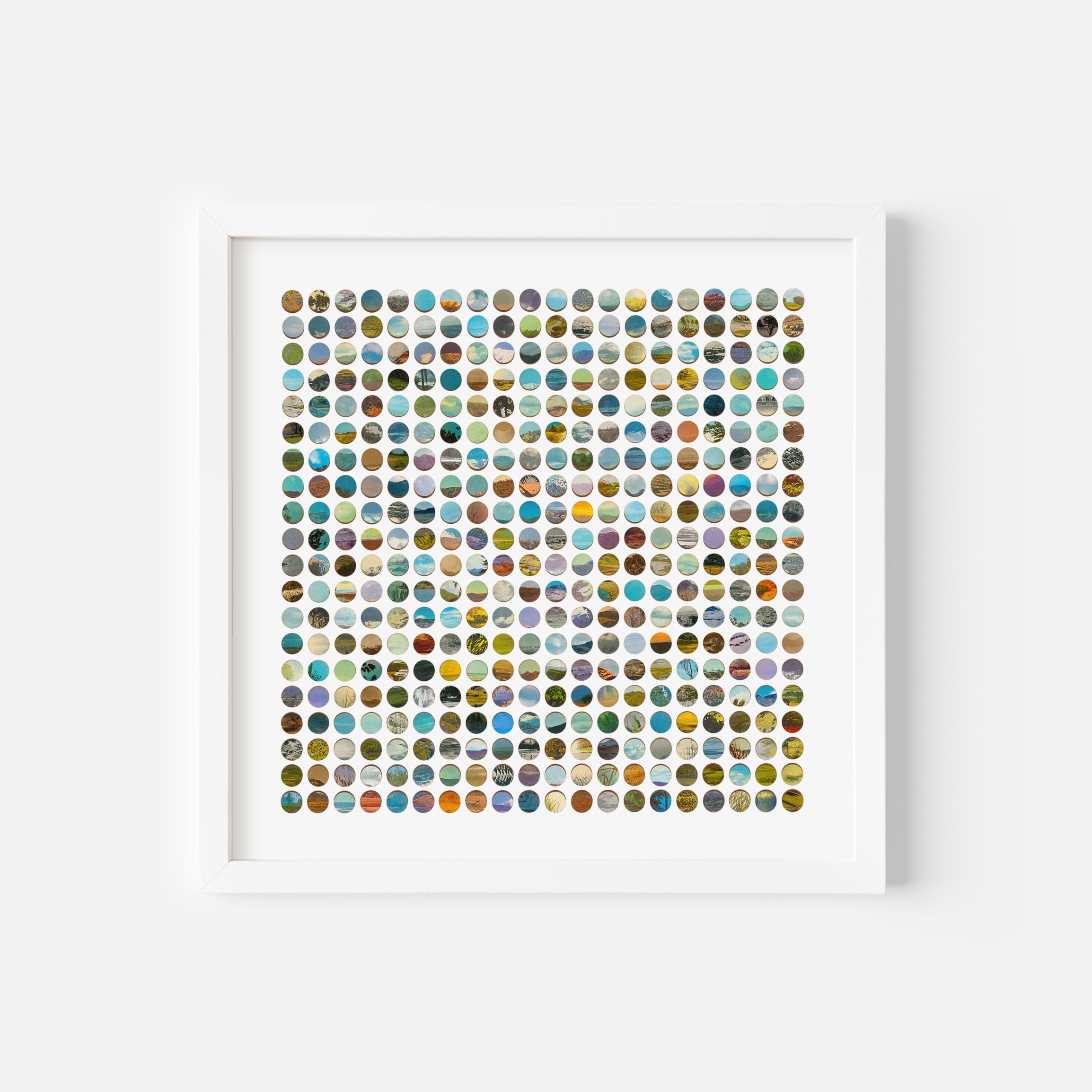 Four Hundred Winter Landscape Dots Collage Print