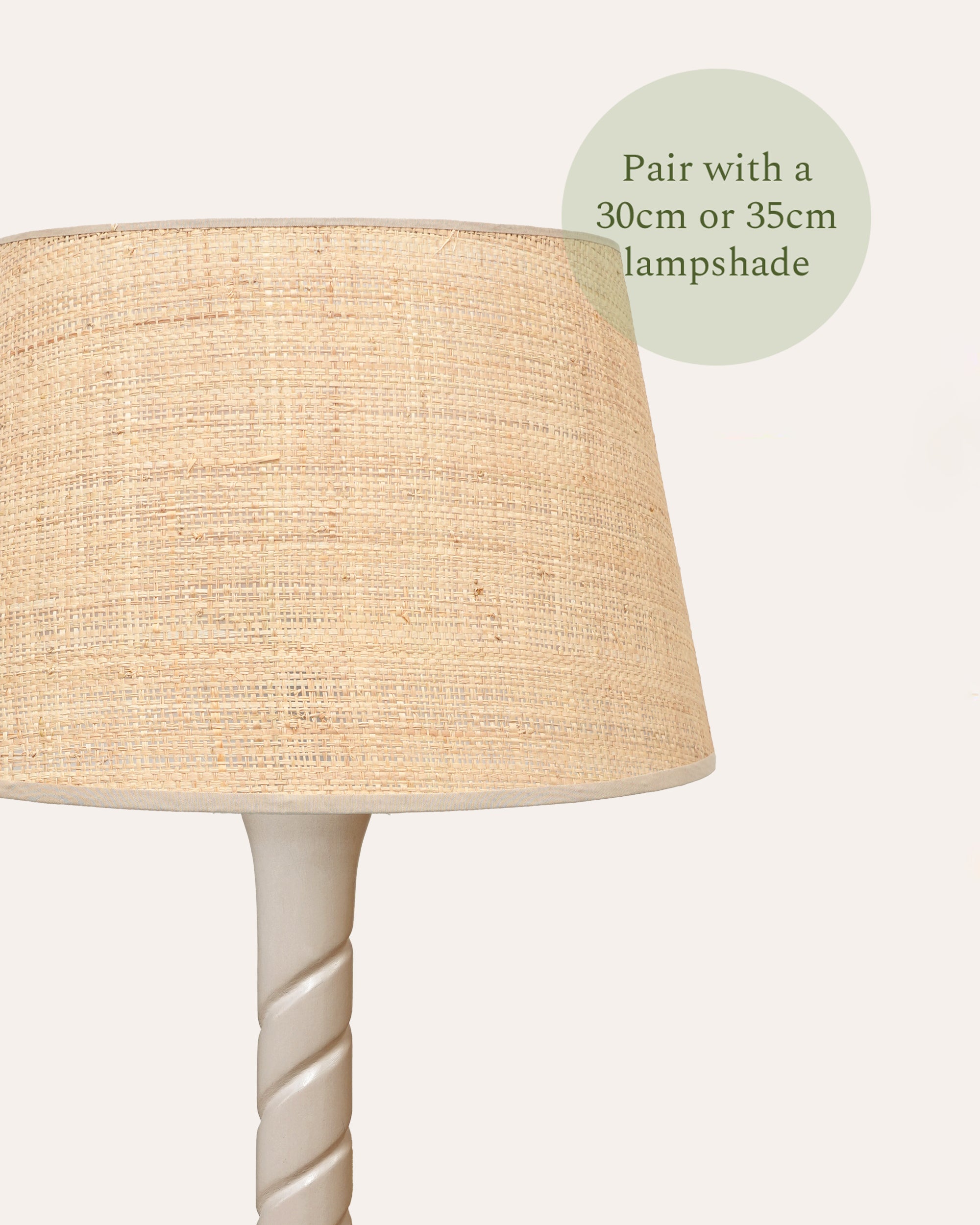 Small Twisted Wooden Table Lamp - Taupe