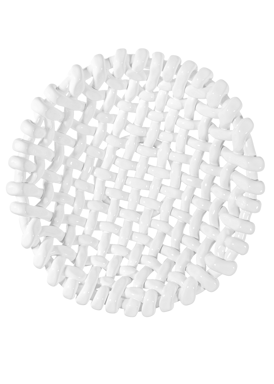 White Basketweave Bowl | Large