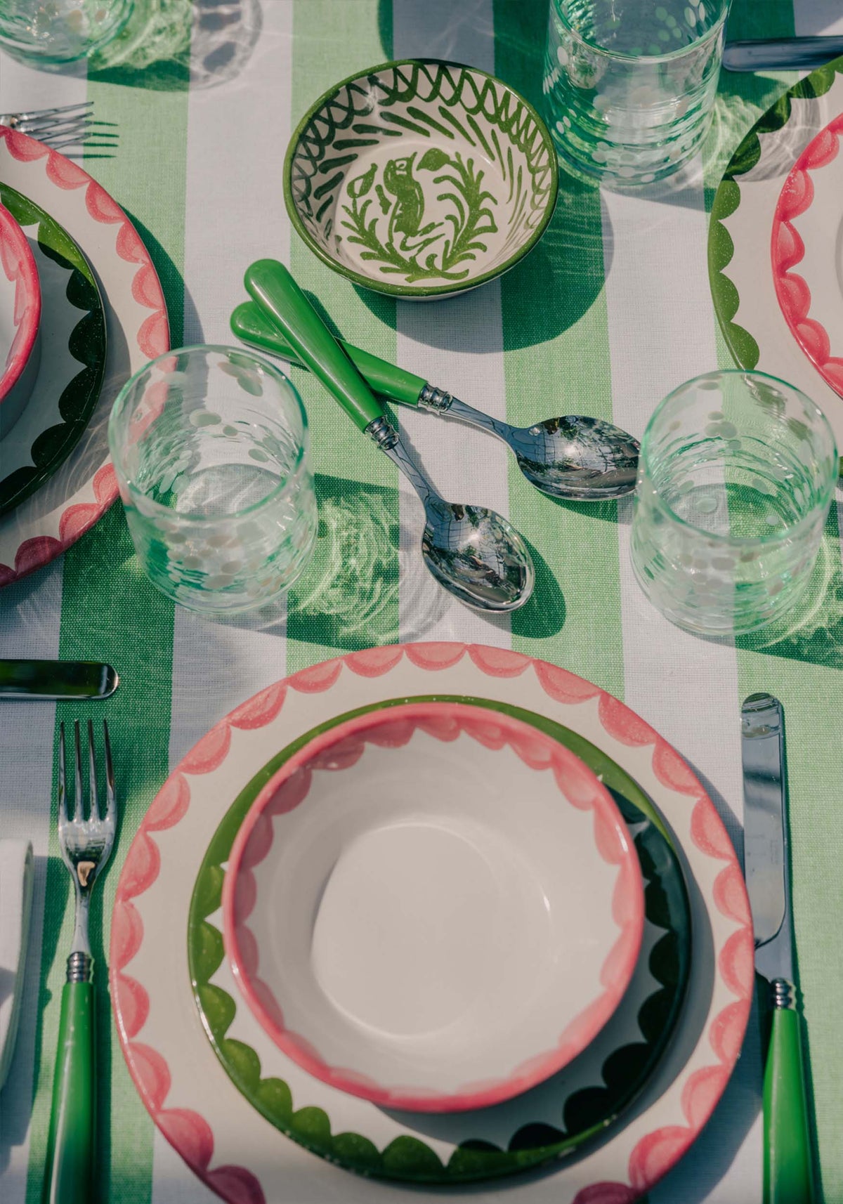 Green Dessert Spoons | Set of 2