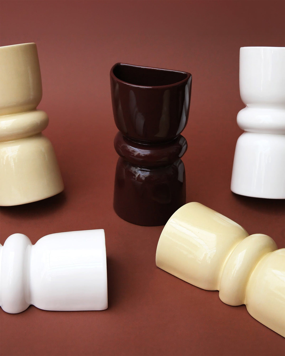 Redonda Up & Down Ceramic Wall Light, Burgundy