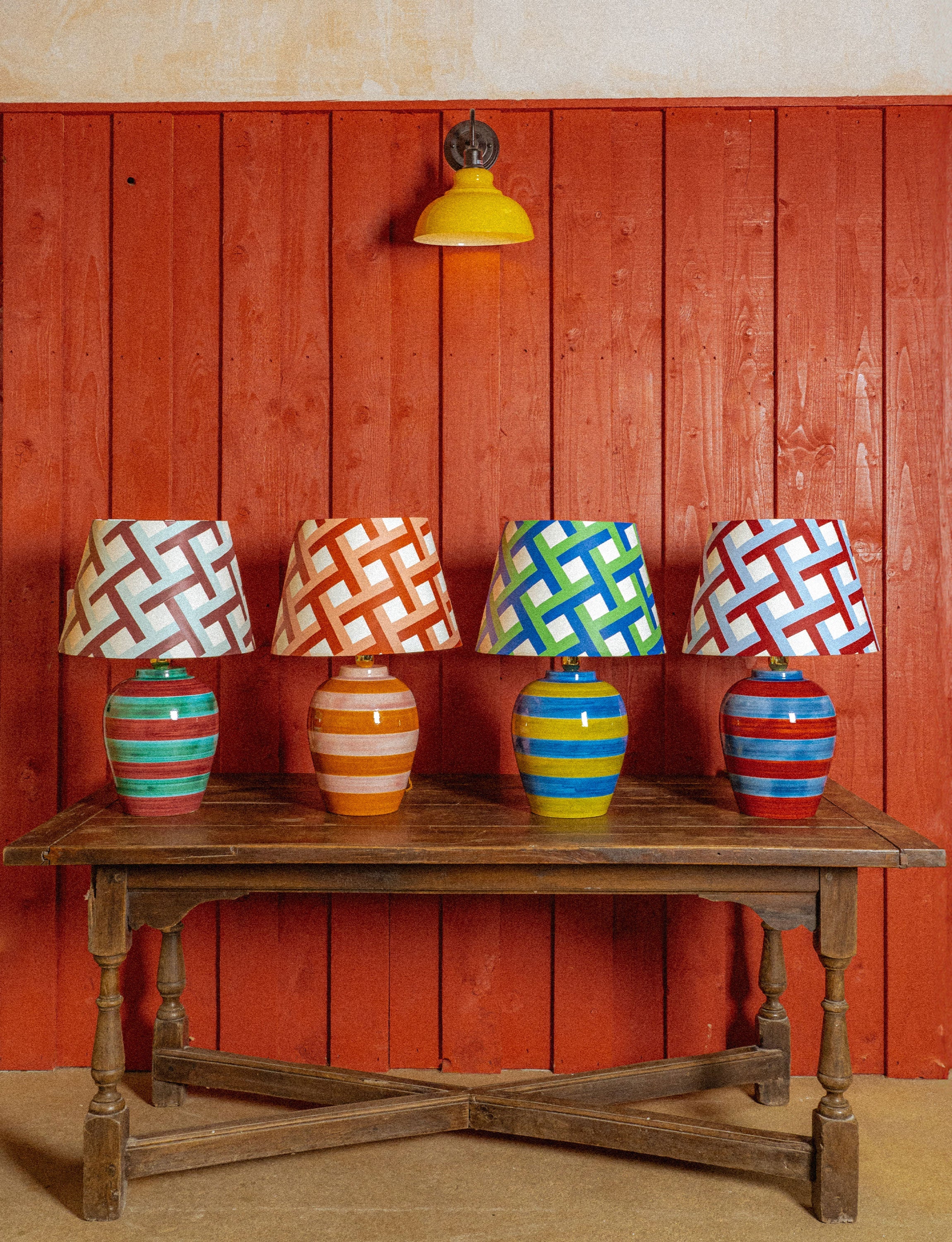 Stripe Lamp, Pink & Orange