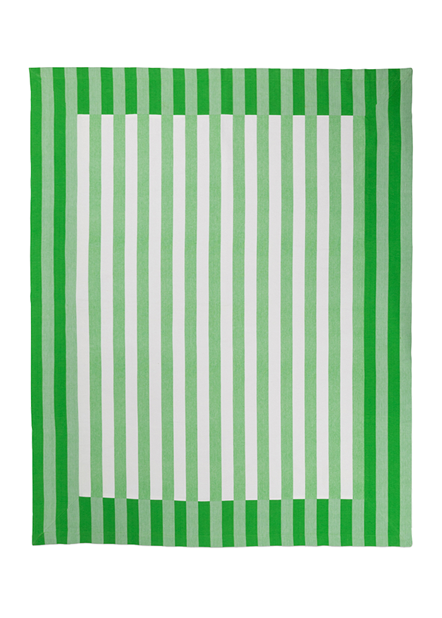 Lush Green Stripe Tablecloth
