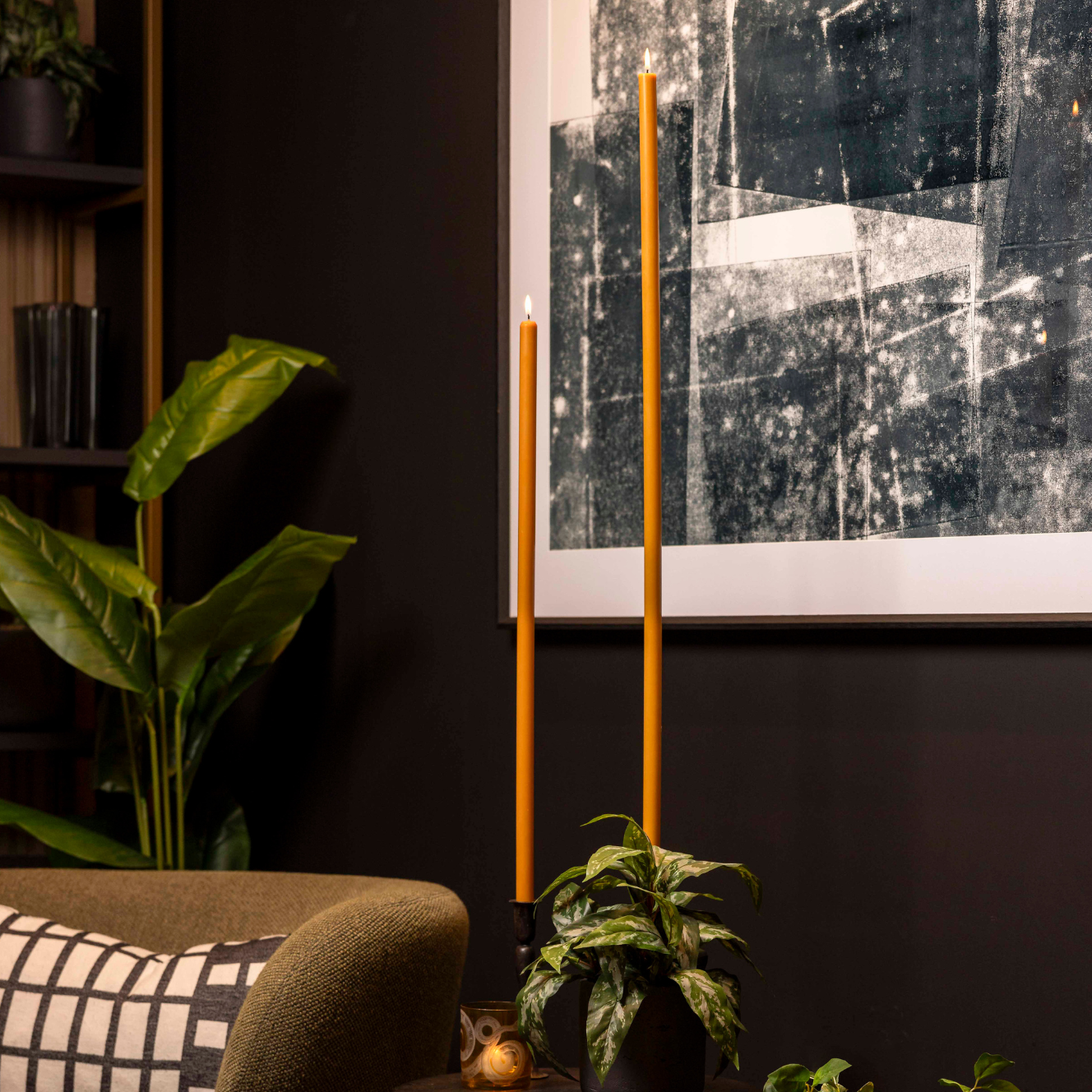 Turmeric Tapered Candle pair