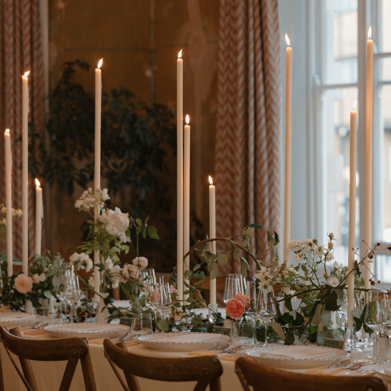 Ivory Tapered Candle Pair