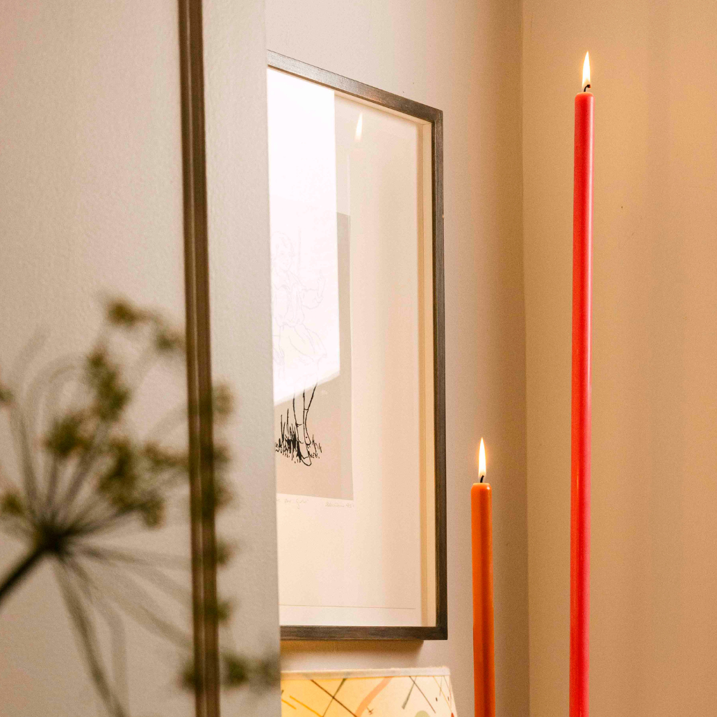 Rhubarb Tapered Candle Pair