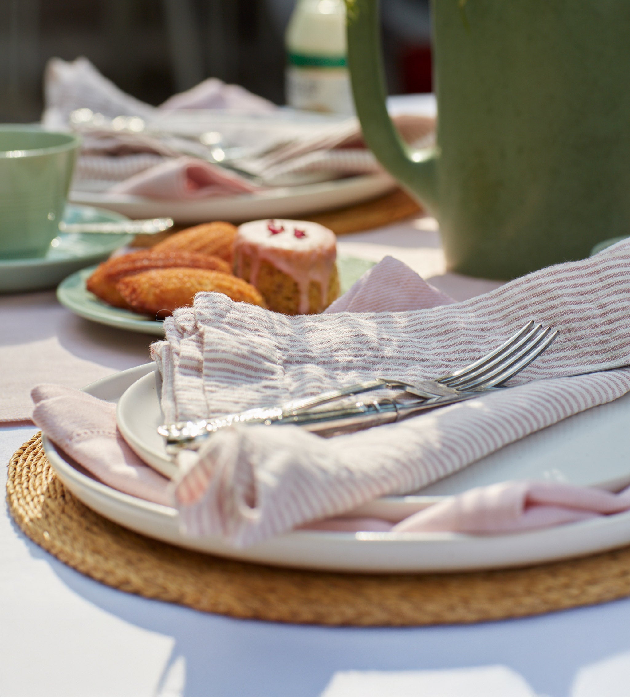 Vintage Rose Sid Stripe 100% Linen Napkins - Set of 4