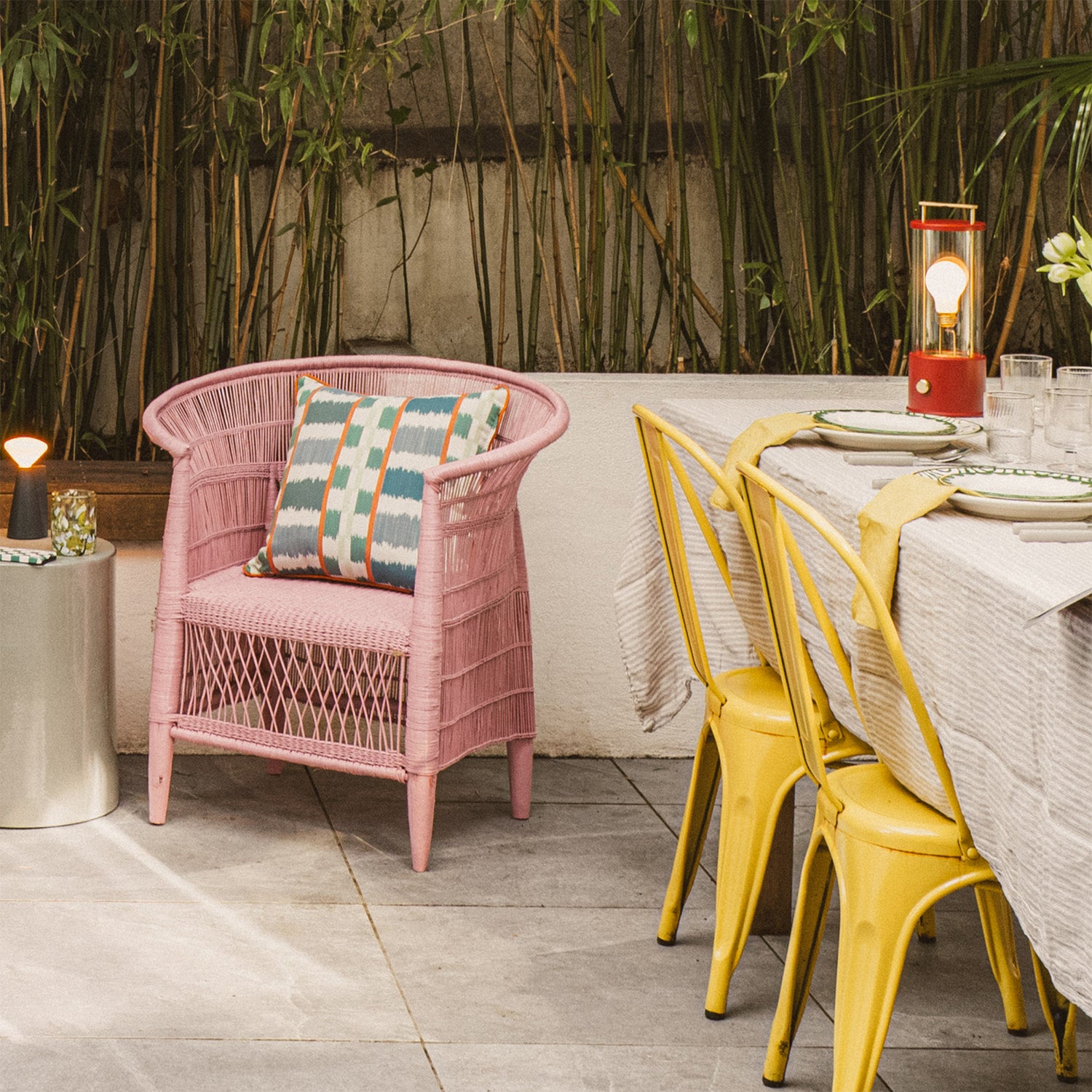 Malawi Rattan Chair | Pink