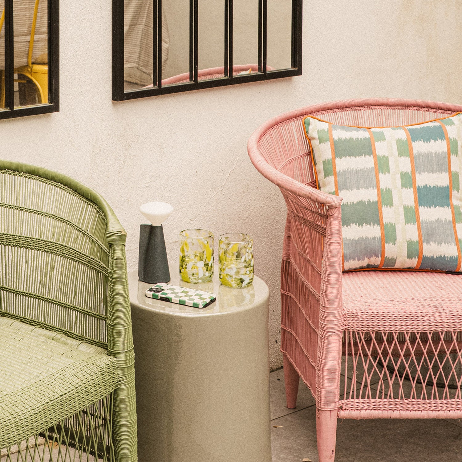 Malawi Rattan Chair | Pink
