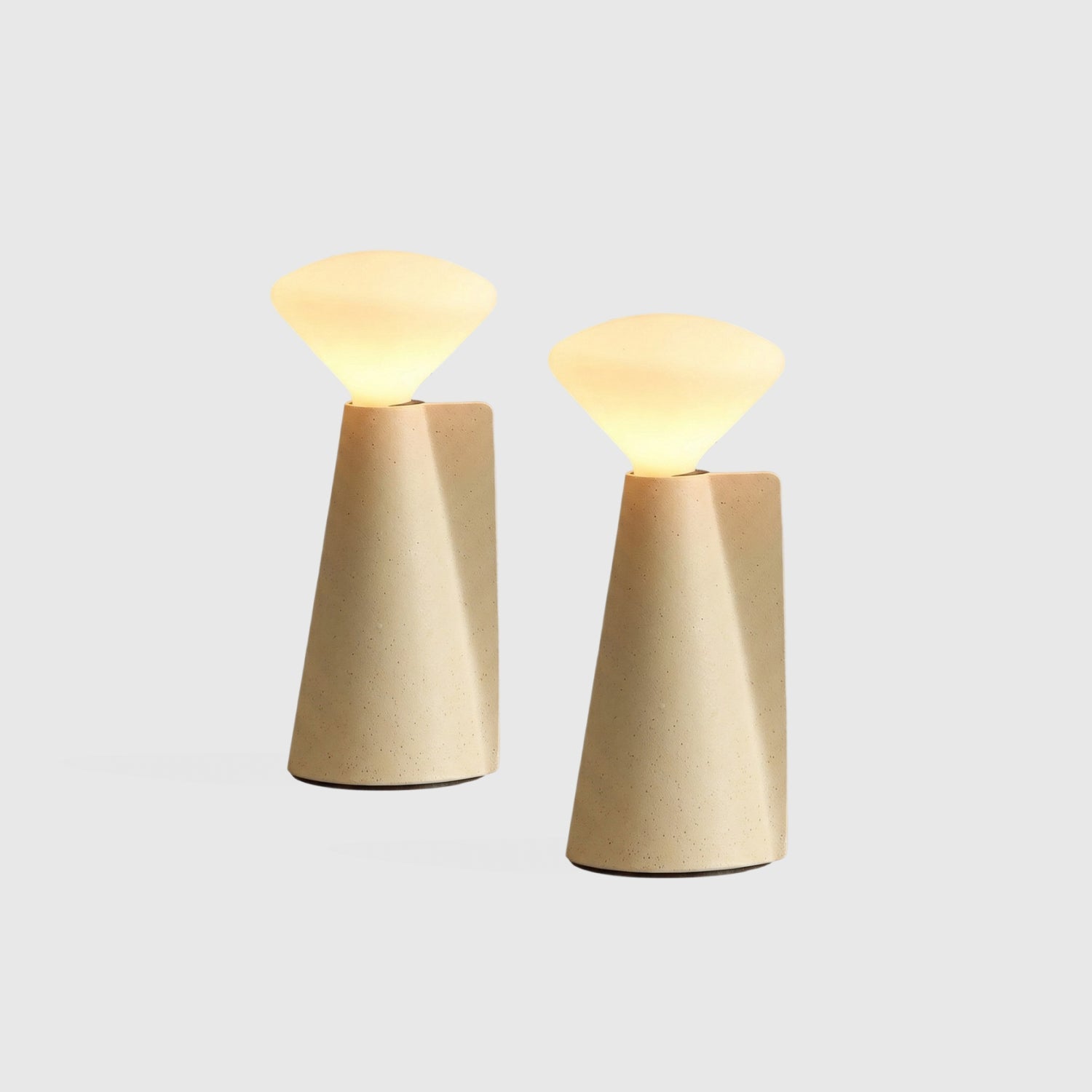 Mantle Portable Lamp in Stone White - Set of 2