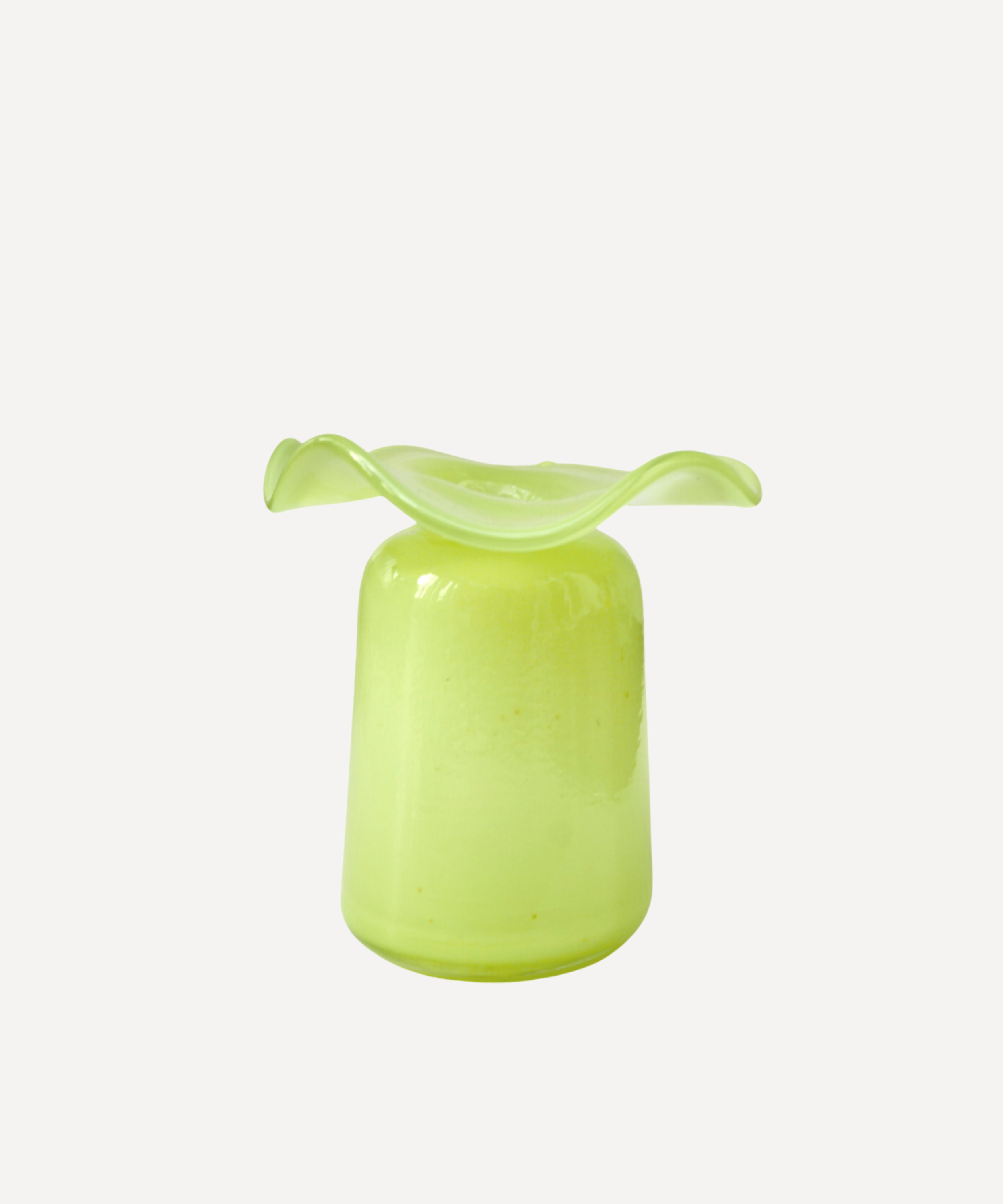 Marla Primrose Medium Handmade Glass Ruffle Bud Vase – Green