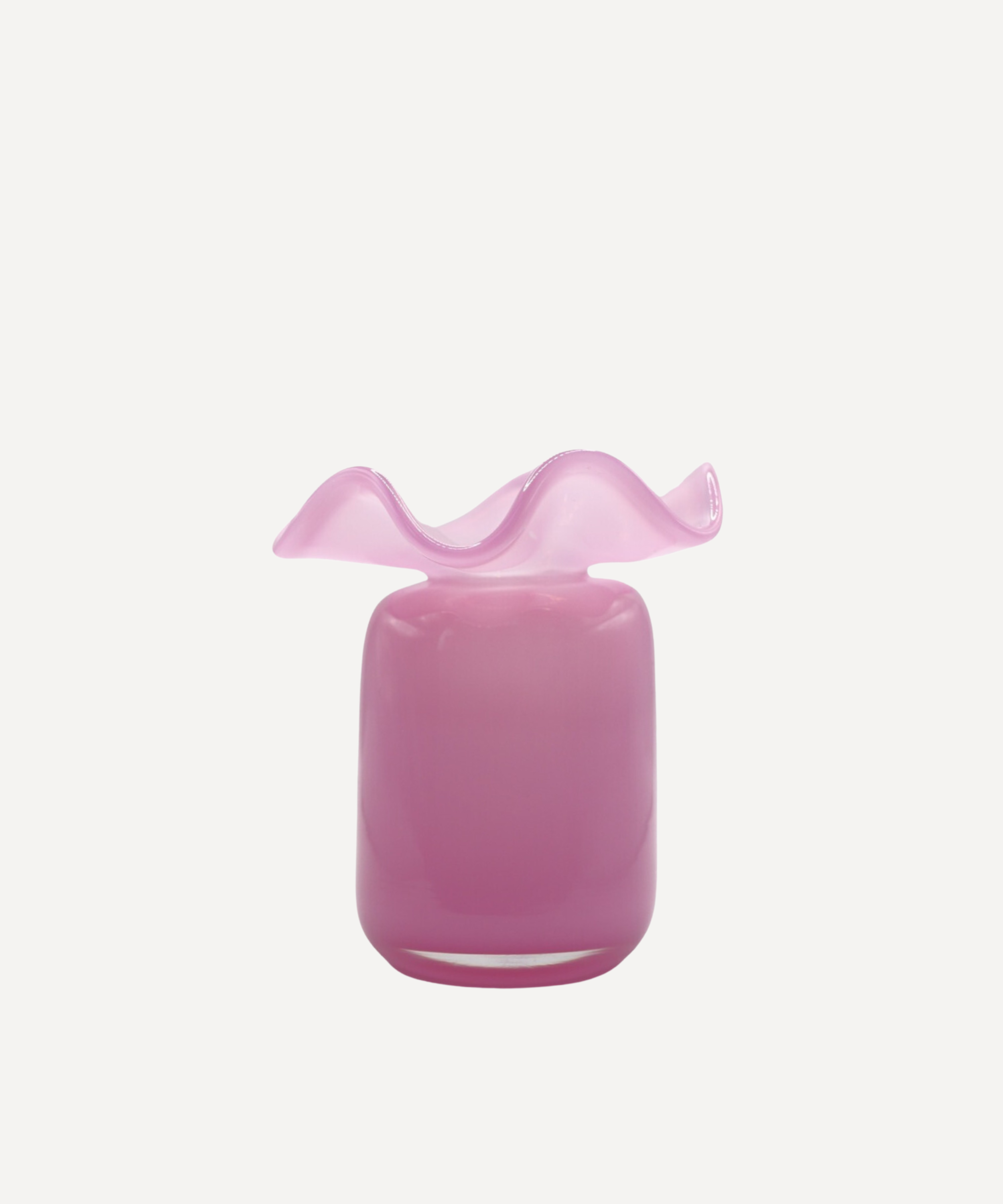 Marla Primrose Medium Handmade Glass Ruffle Bud Vase – Pink