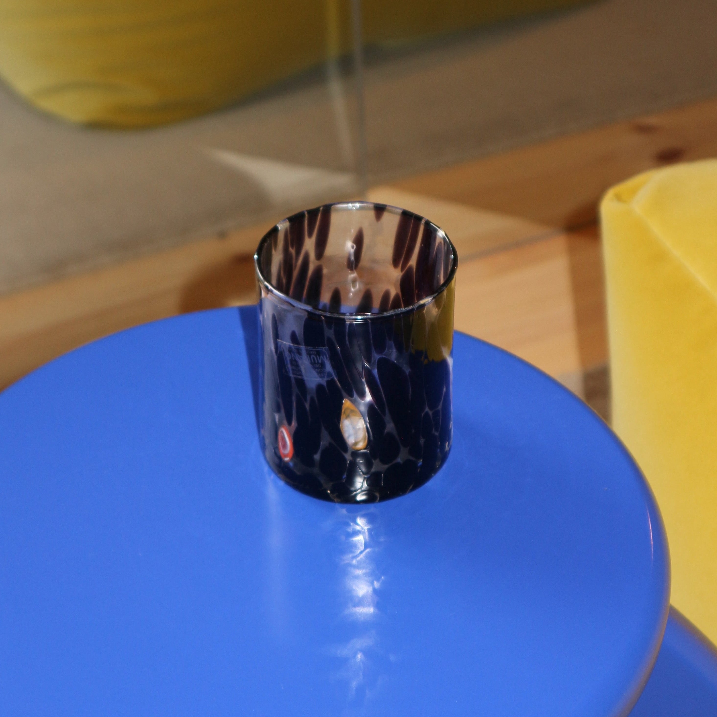 Brown Tortoiseshell Handblown Murano Glass Tumbler